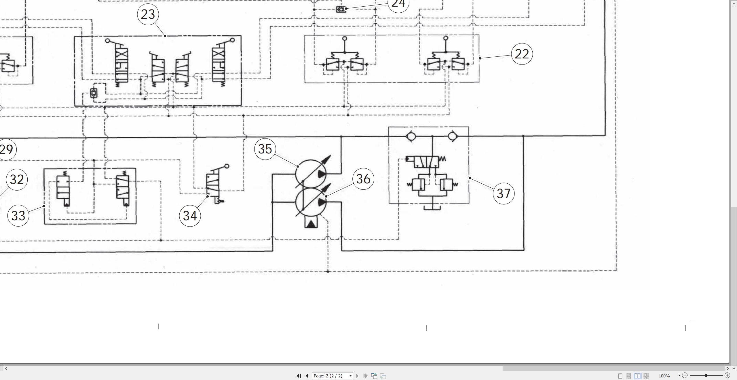 CAT Excavator 215D 219D Hydraulic Schematic SENR4280 00 1980 (2)