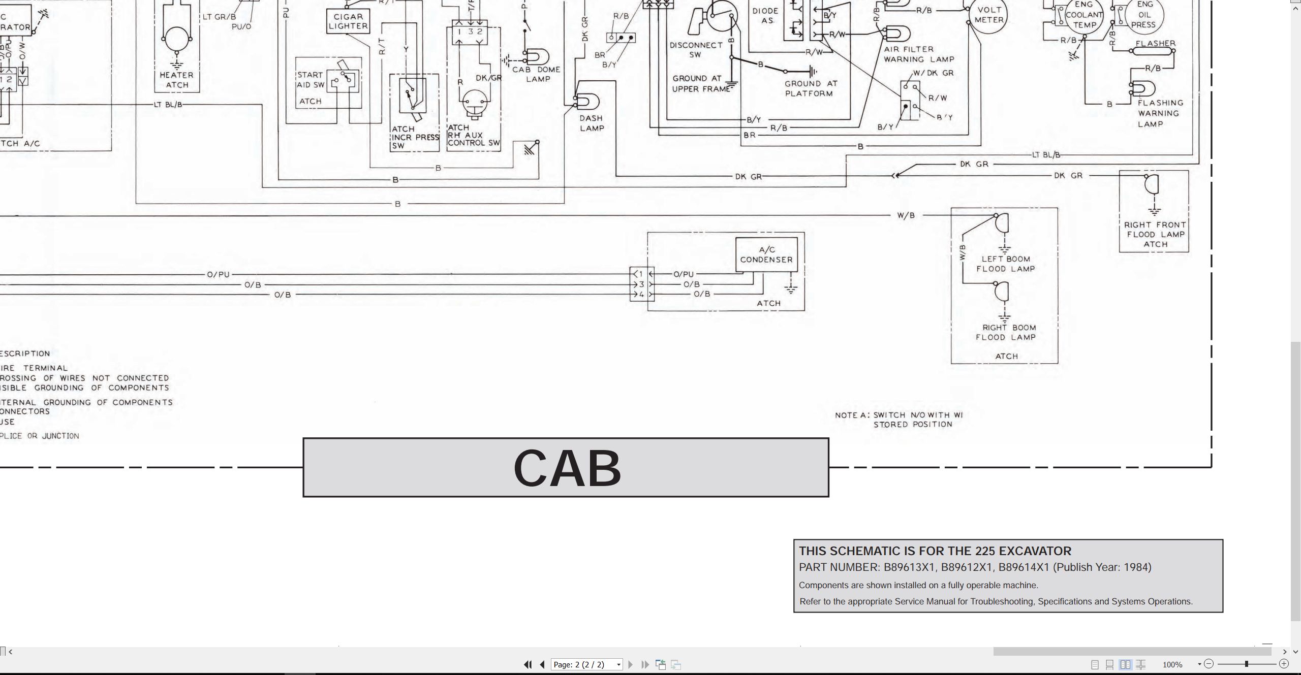 CAT Excavator 225 Electrical Schematic (2)