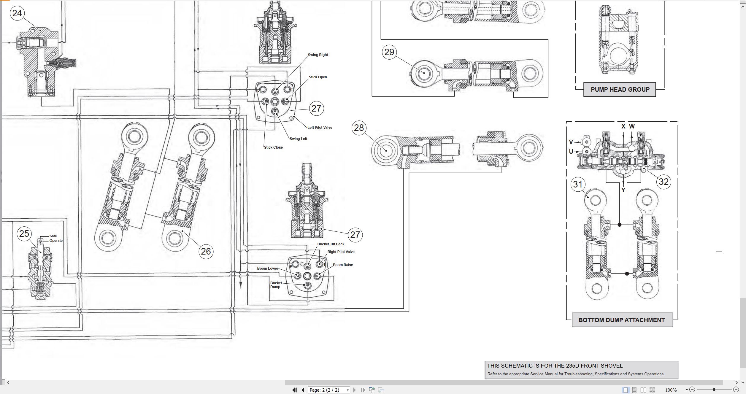 CAT Excavator 235D Electrical Hydraulic Schematic (2)