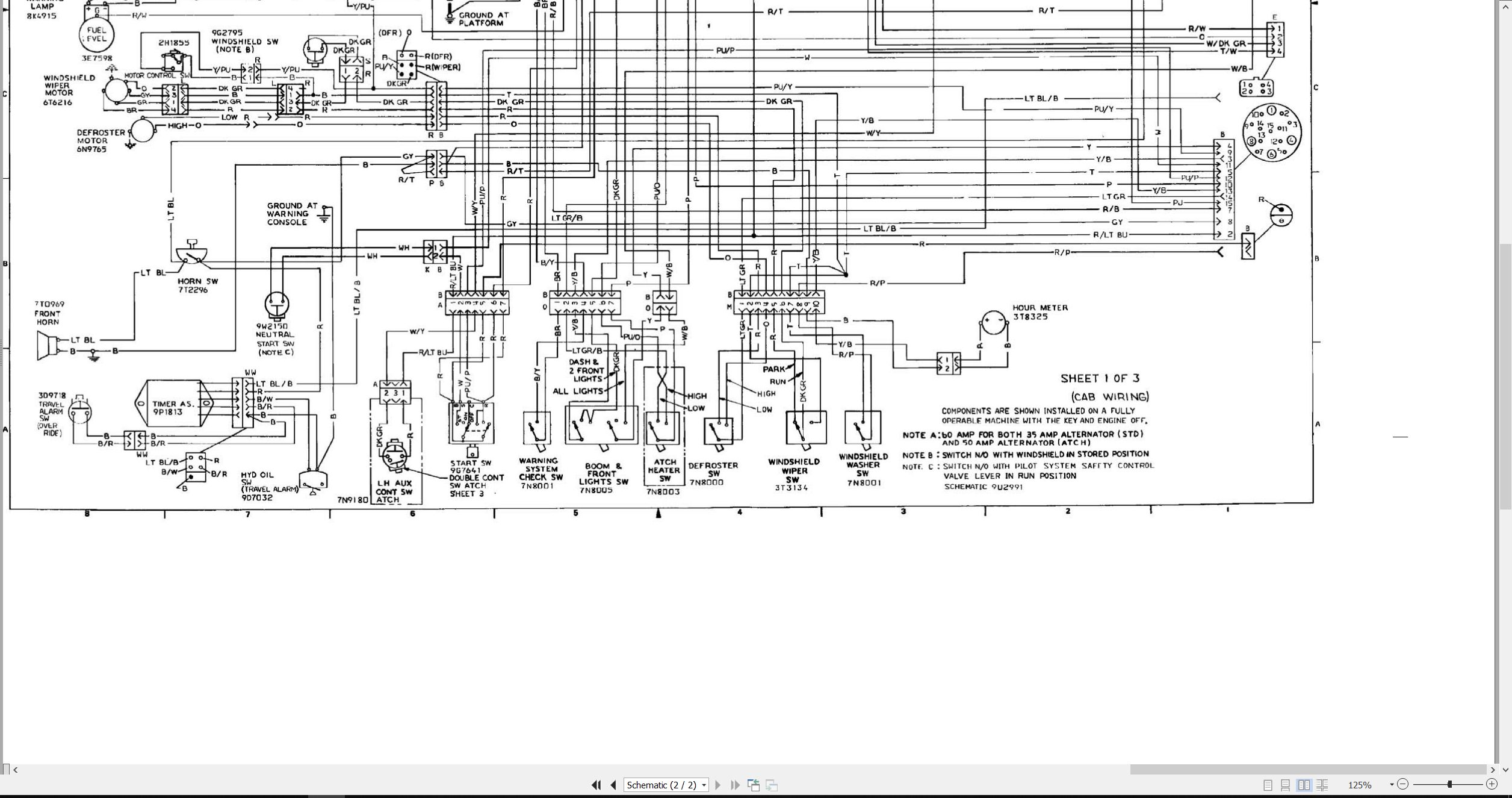 CAT Excavator 235D Electrical Hydraulic Schematic (3)