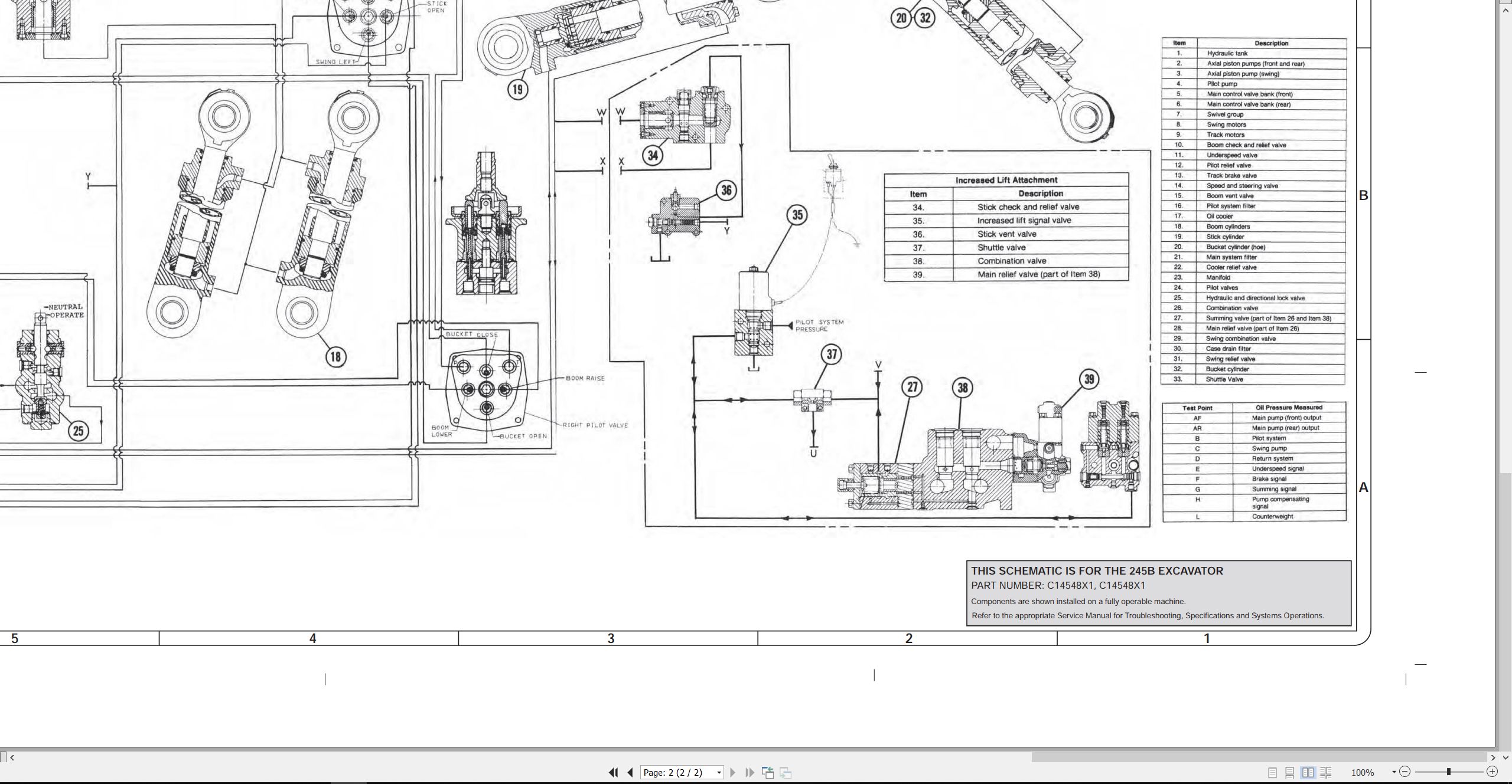 CAT Excavator 245B Electrical Hydraulic Schematic (3)