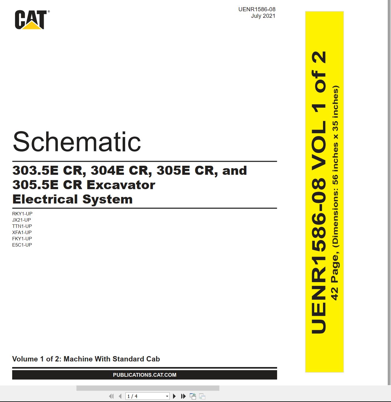CAT Excavator 303.5E CR Electrical Hydraulic Schematic (1)