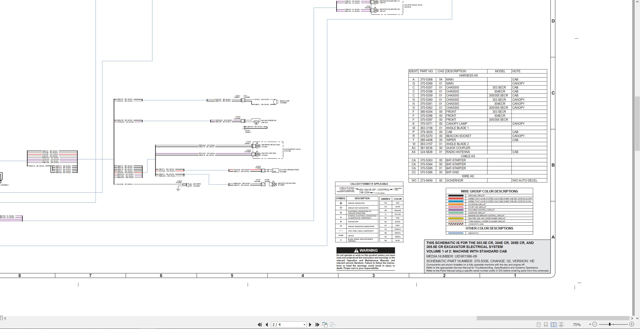 CAT Excavator 303.5E CR Electrical Hydraulic Schematic (2)