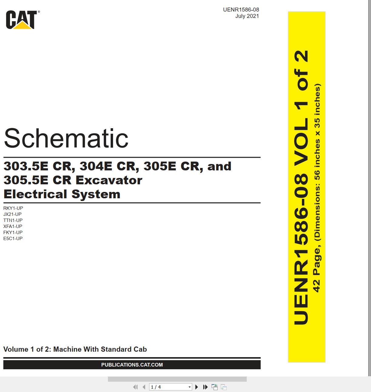 CAT Excavator 304E CR Electrical Hydraulic Schematic (1)