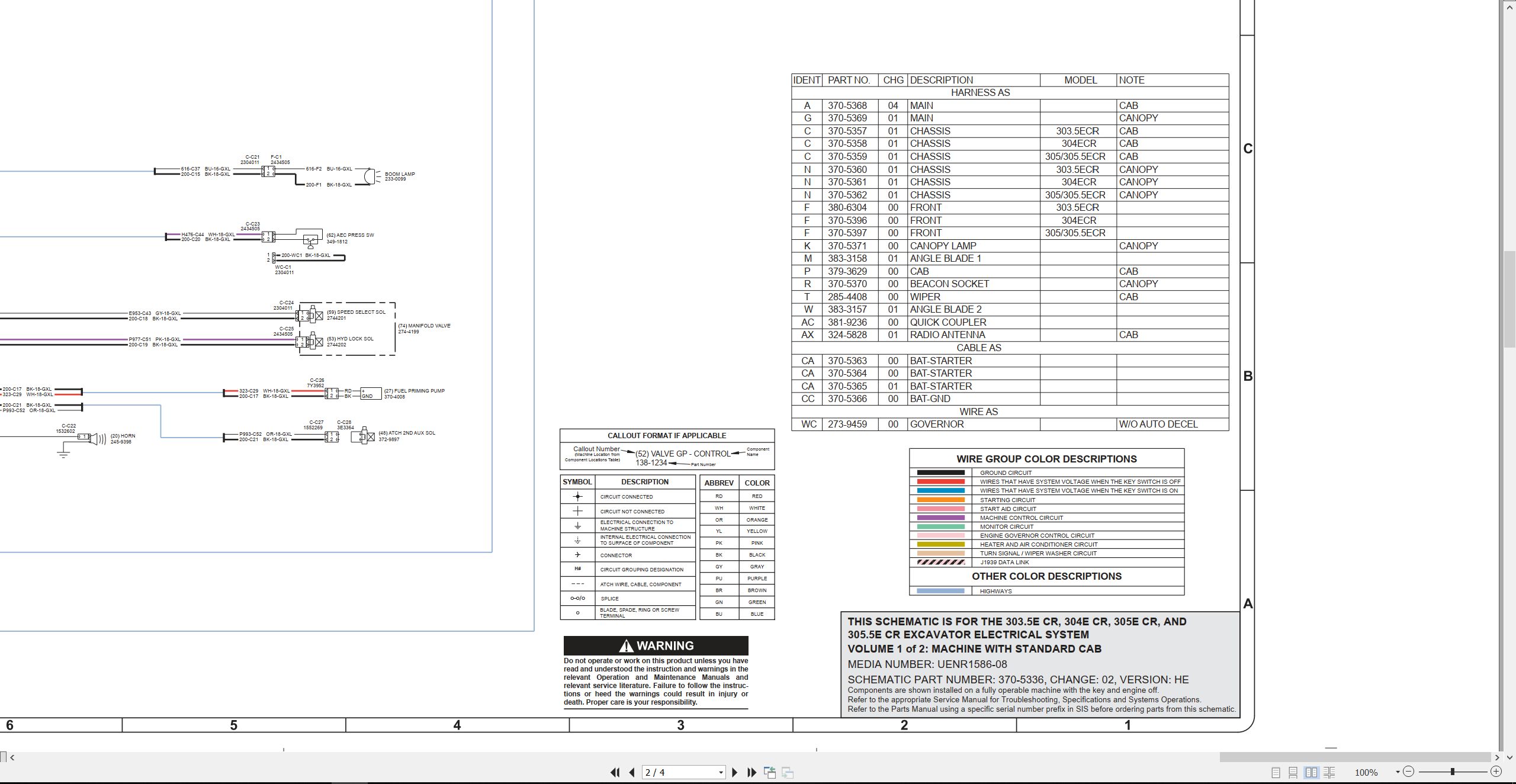 CAT Excavator 304E CR Electrical Hydraulic Schematic (2)