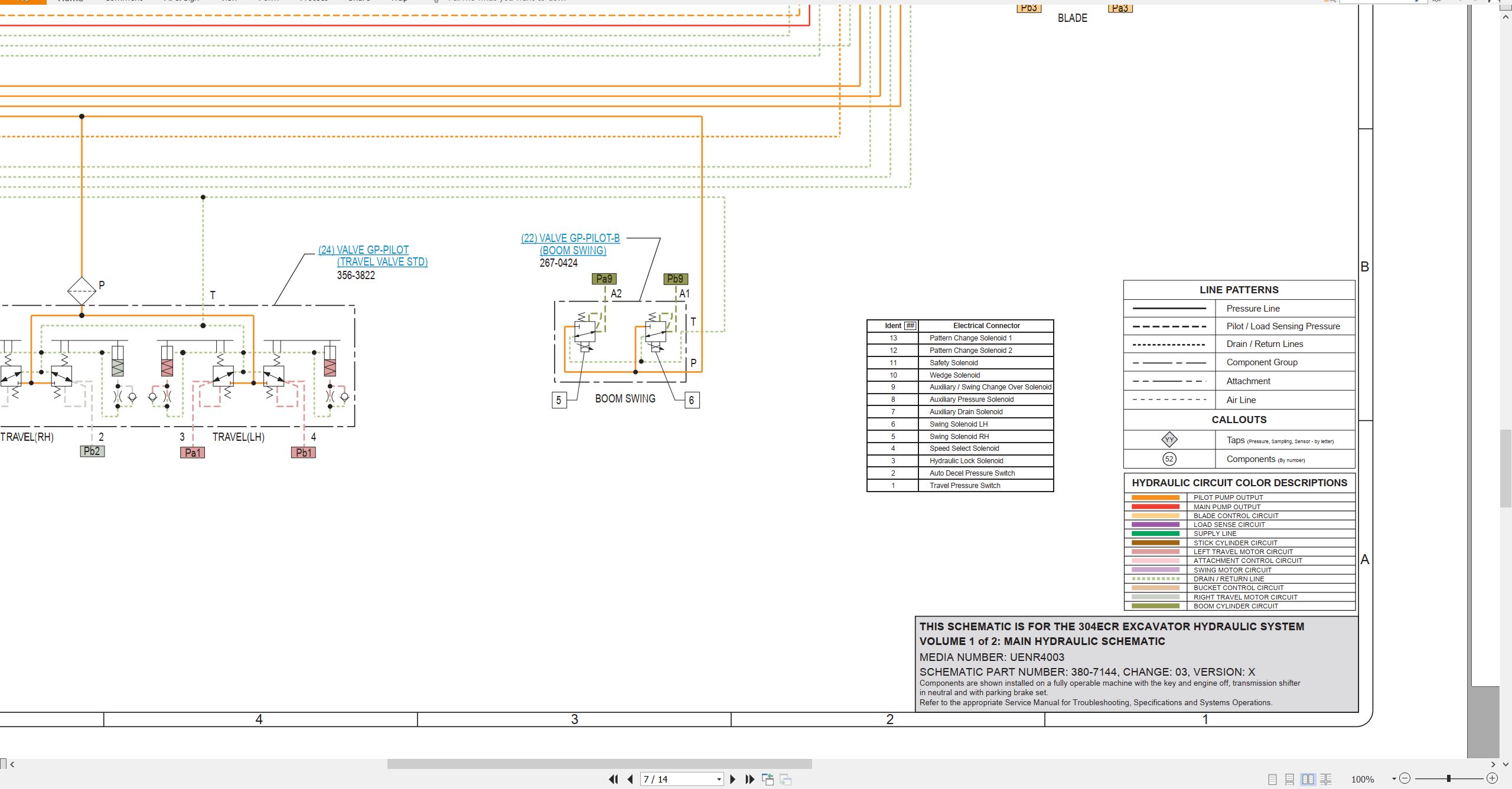 CAT Excavator 304E CR Electrical Hydraulic Schematic (3)