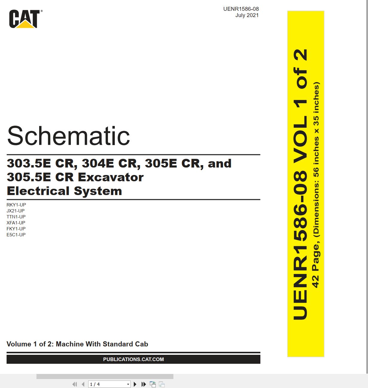 CAT Excavator 305.5E CR Electrical Hydraulic Schematic (1)