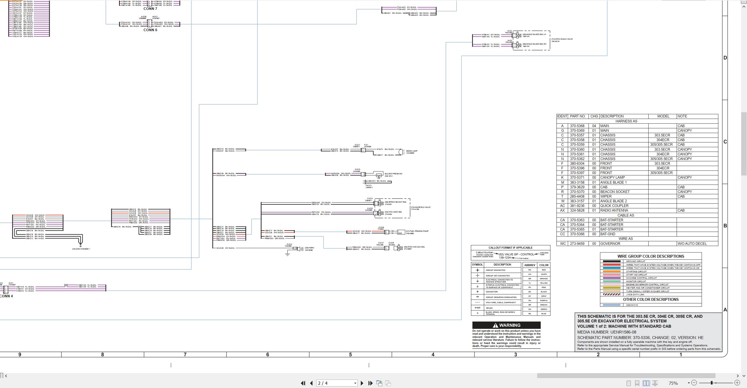 CAT Excavator 305.5E CR Electrical Hydraulic Schematic (2)