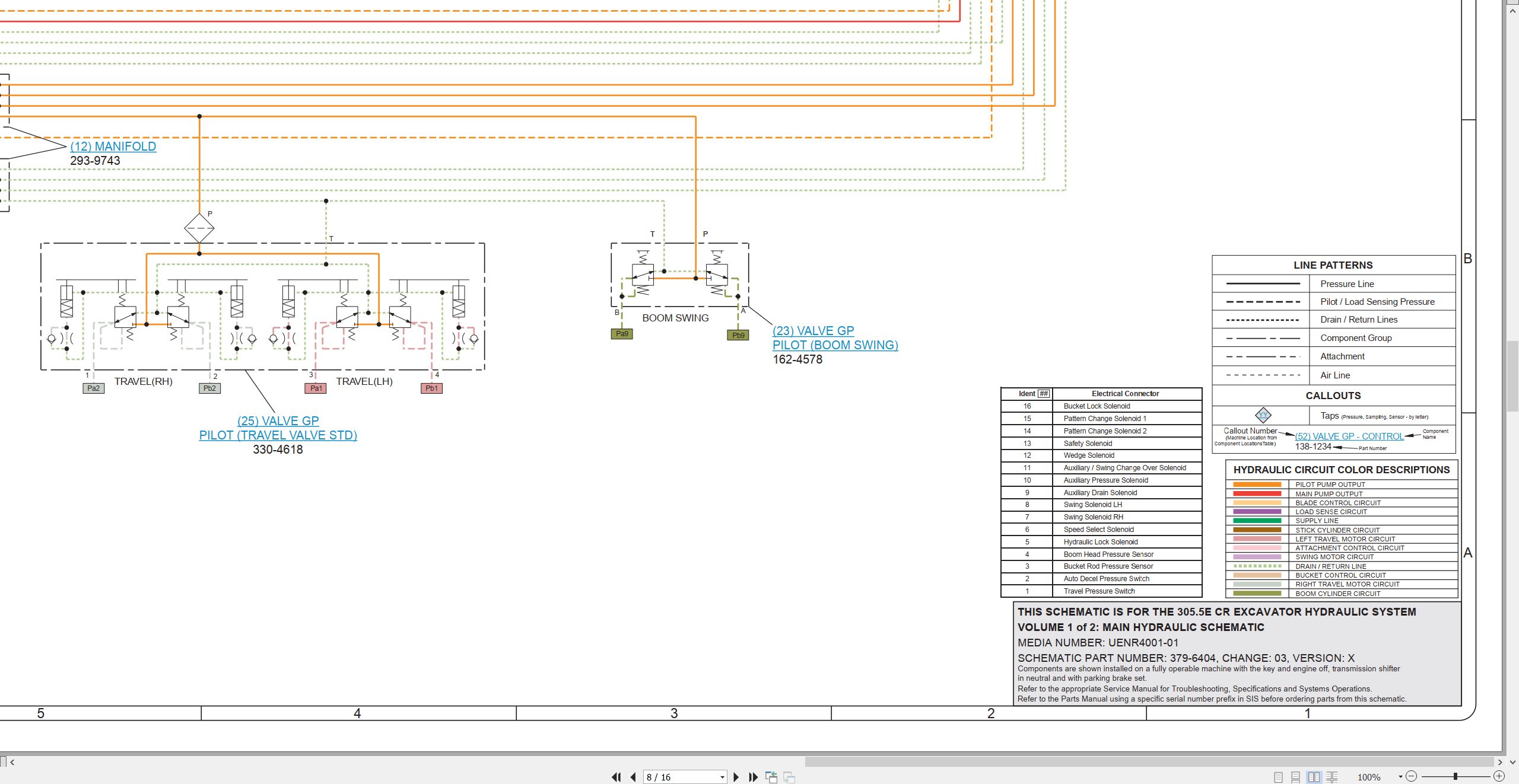 CAT Excavator 305.5E CR Electrical Hydraulic Schematic (3)