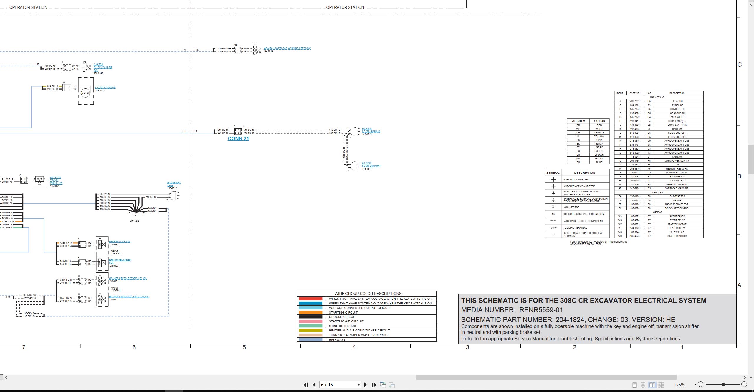 CAT Excavator 308C CR Electrical Hydraulic Schematic (2)