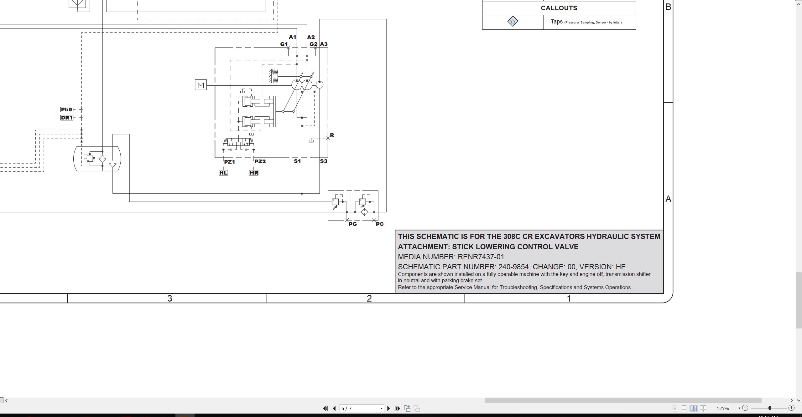 CAT Excavator 308C CR Electrical Hydraulic Schematic (4)