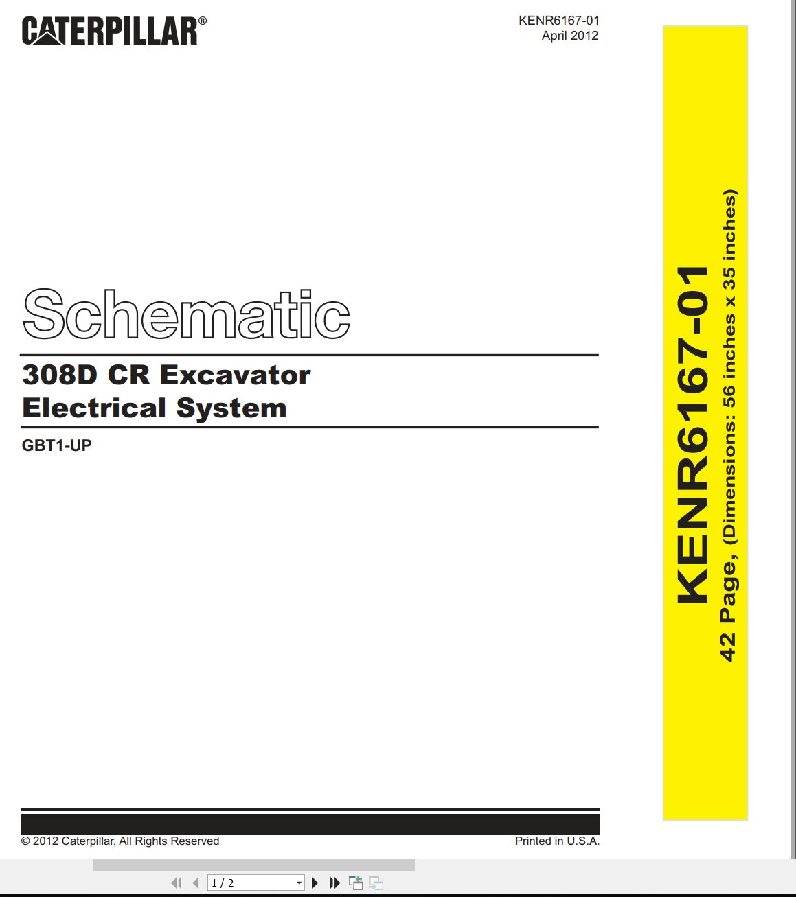 CAT Excavator 308D CR Electrical Hydraulic Schematic (1)