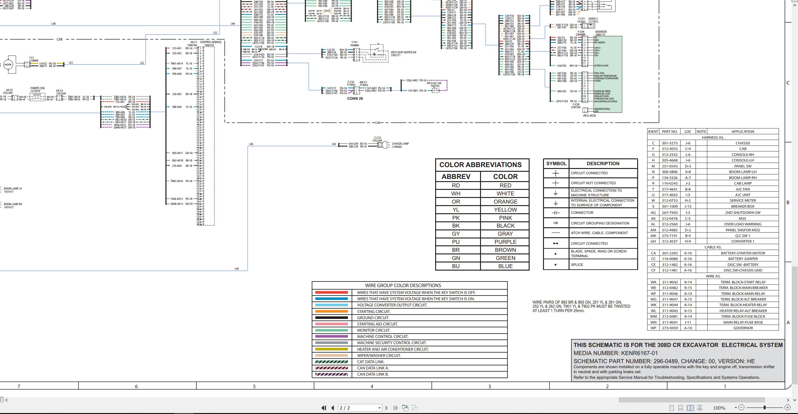CAT Excavator 308D CR Electrical Hydraulic Schematic (2)