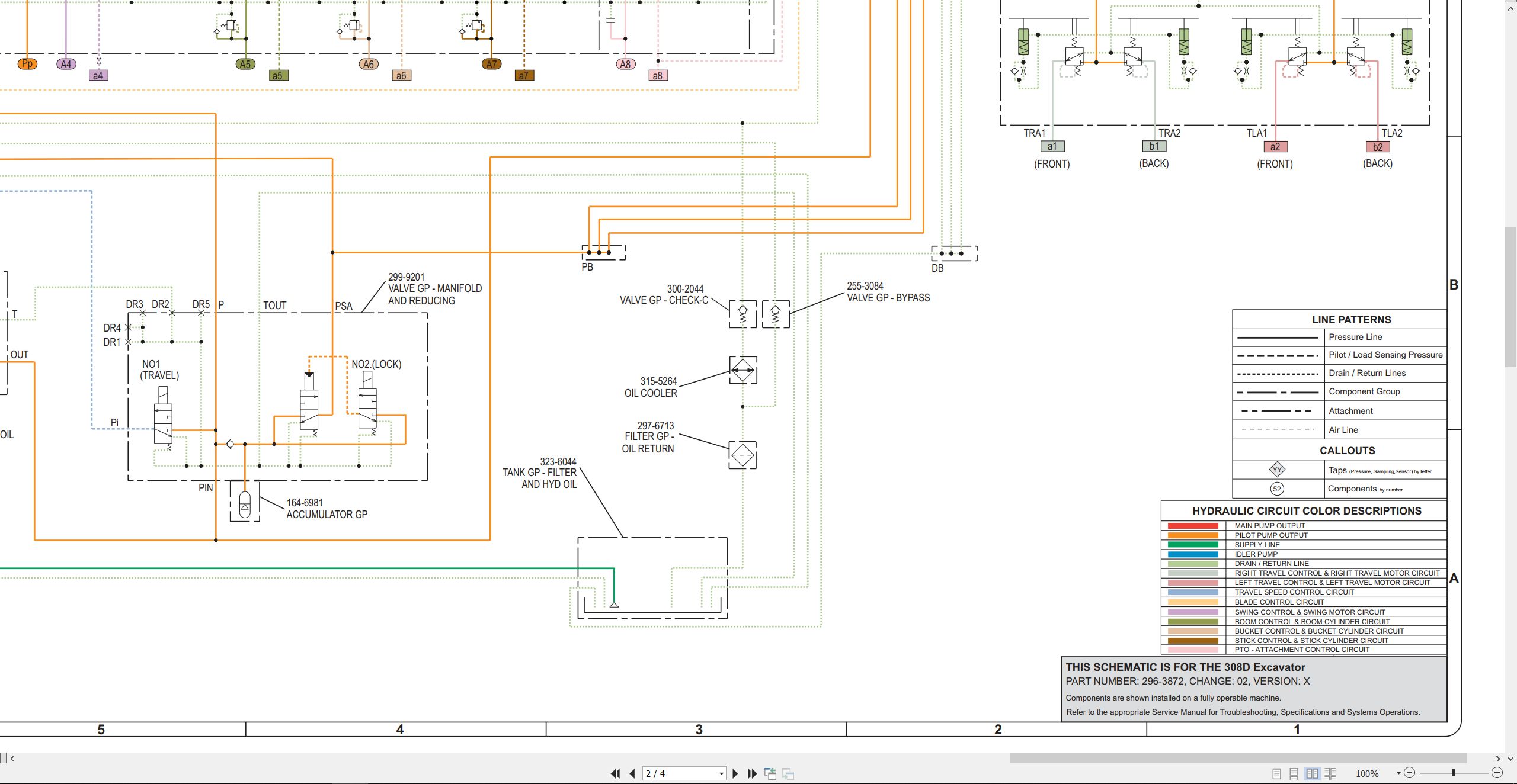 CAT Excavator 308D CR Electrical Hydraulic Schematic (3)
