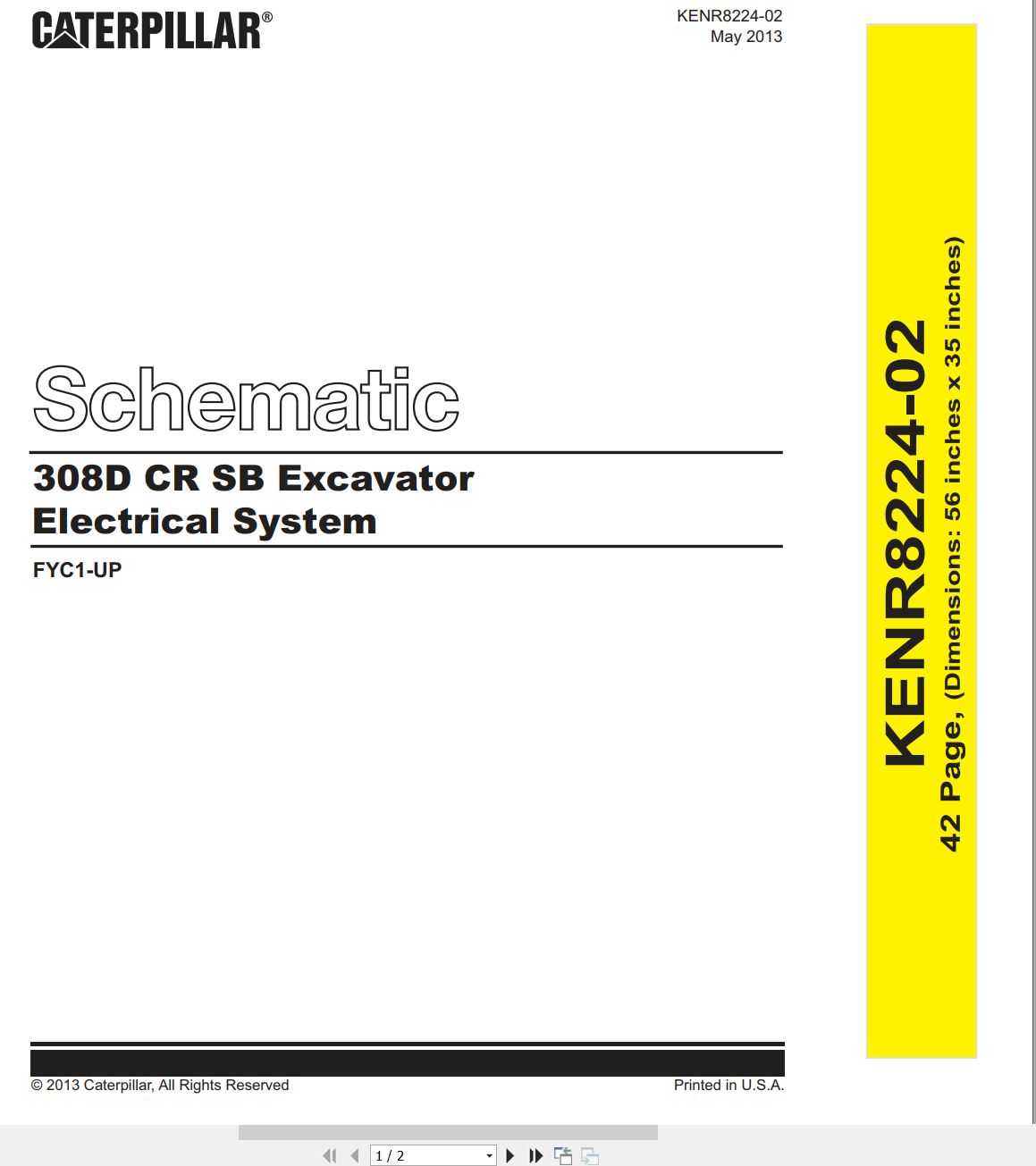 CAT Excavator 308D CR SB Electrical Schematic KENR8224 02 2013 (1)