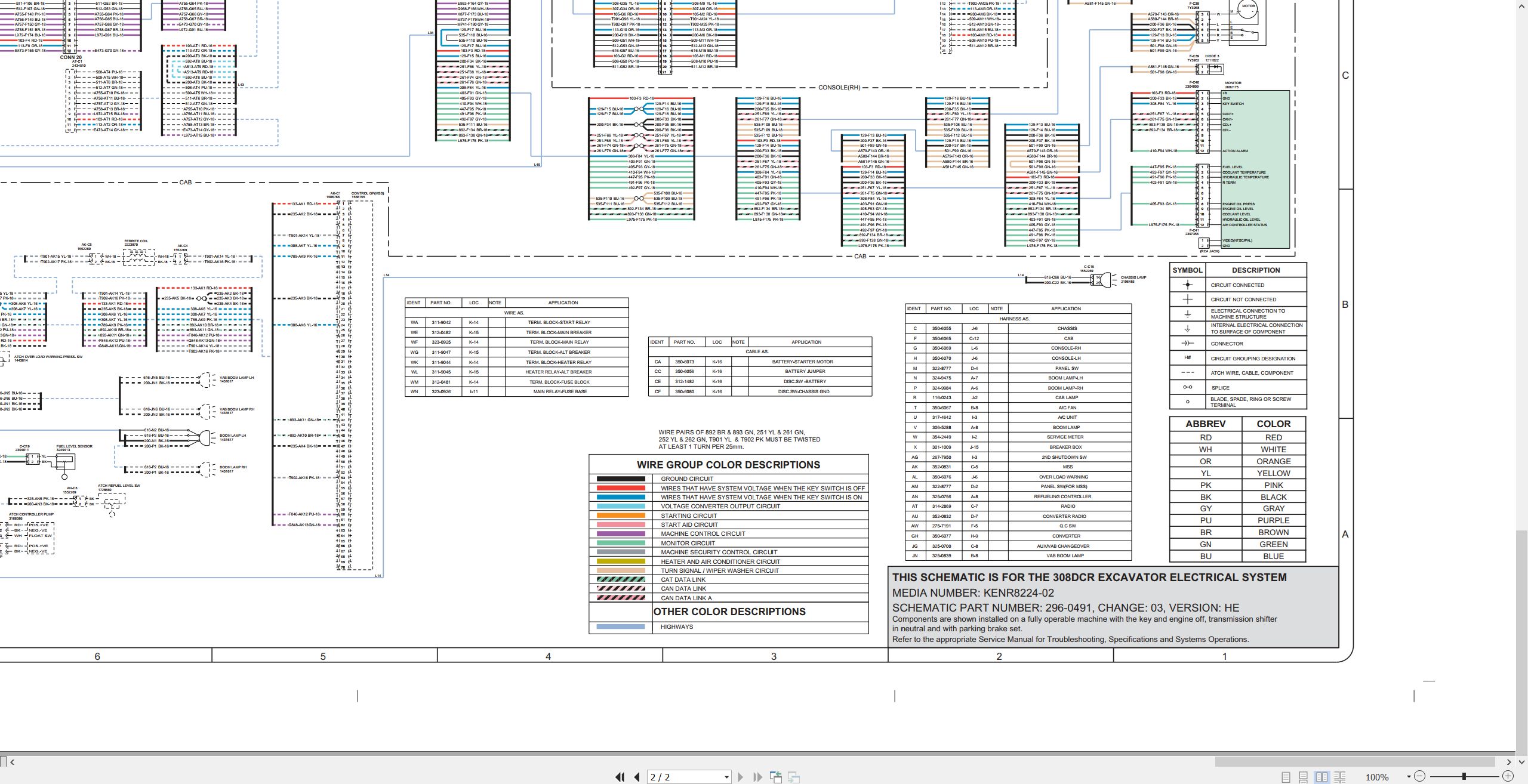 CAT Excavator 308D CR SB Electrical Schematic KENR8224 02 2013 (2)