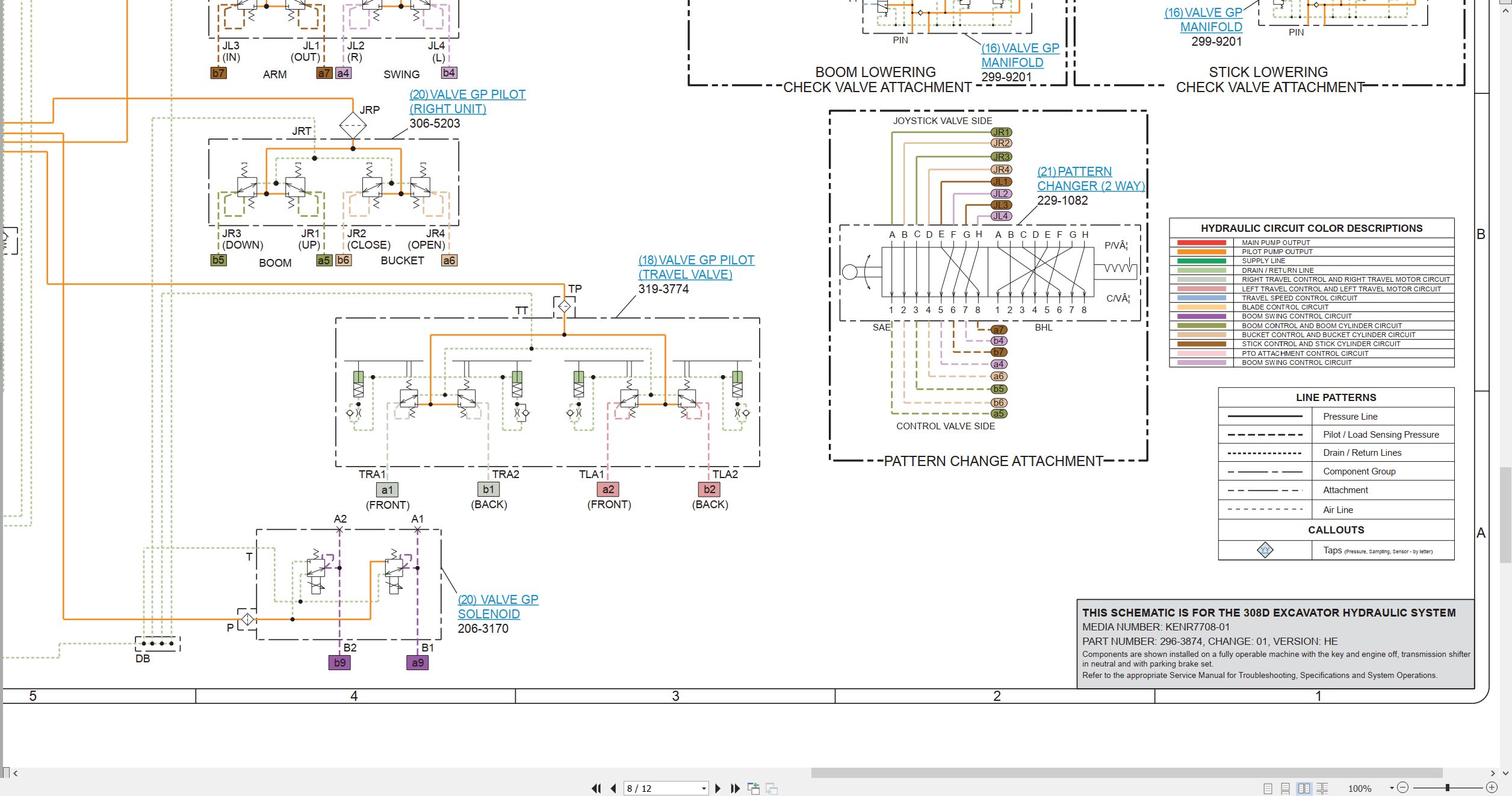 CAT Excavator 308D Hydraulic Schematic KENR7708 01 2008 (2)