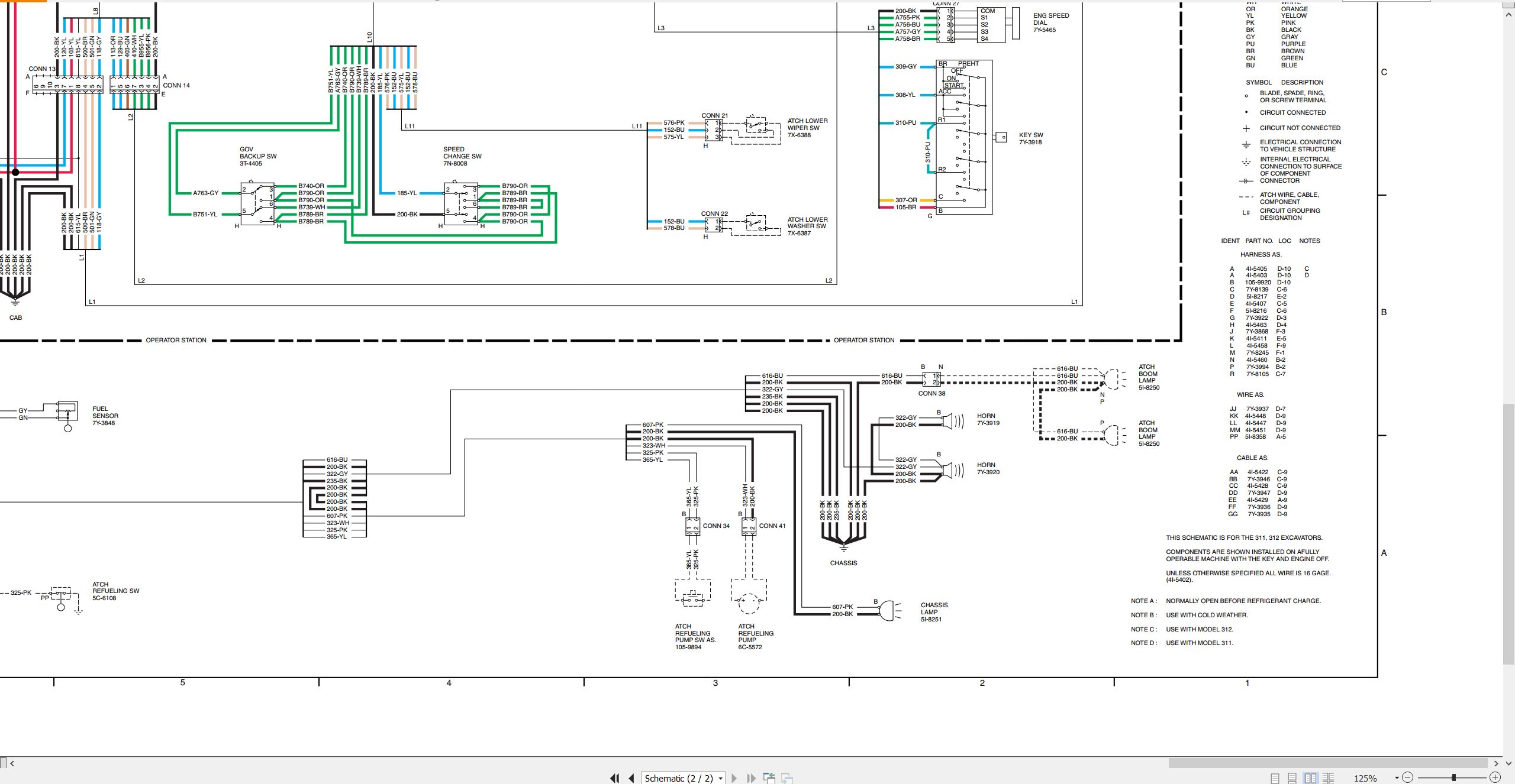 CAT Excavator 311 Electrical Hydraulic Schematic (2)