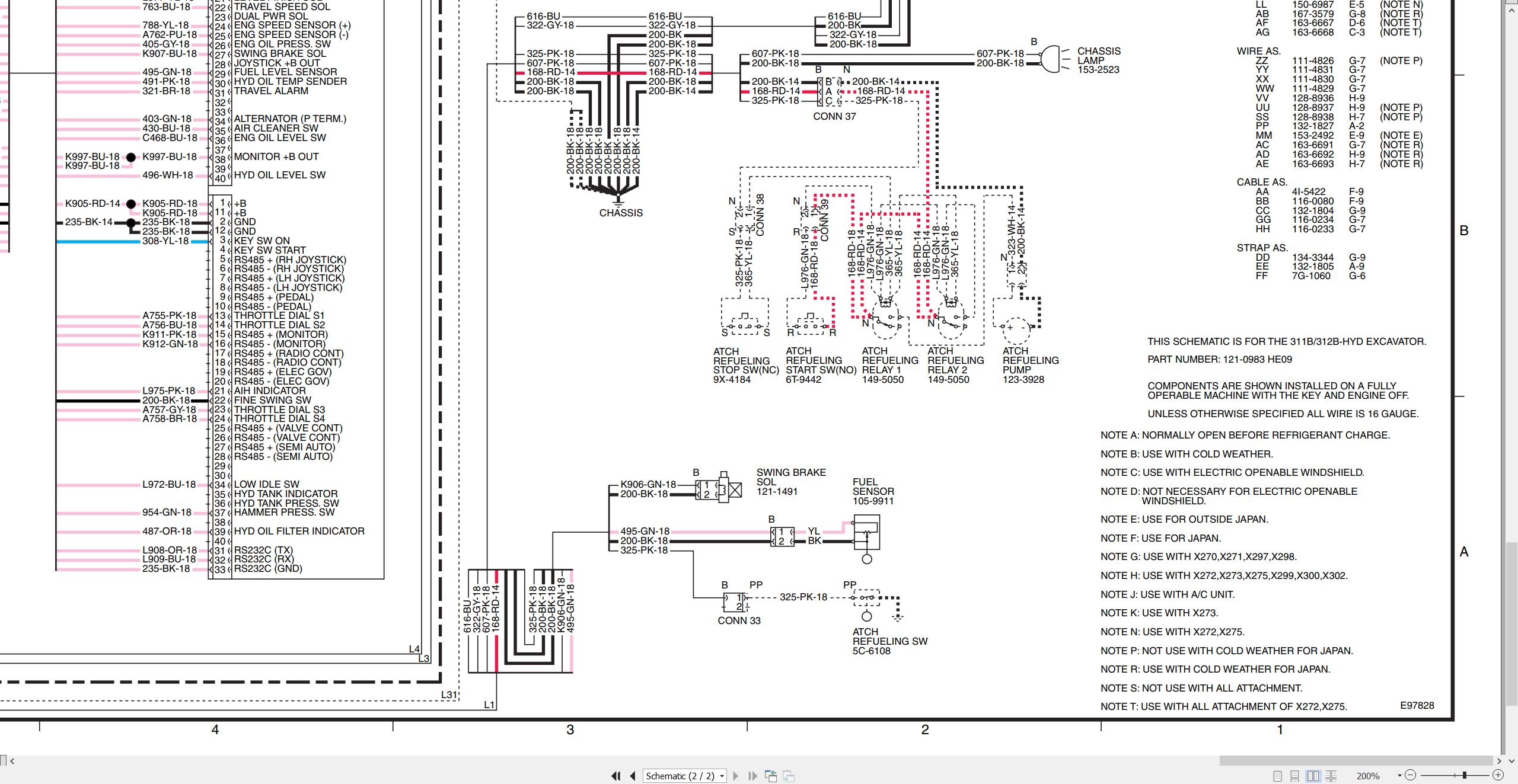 CAT Excavator 311B Electrical Hydraulic Schematic (2)