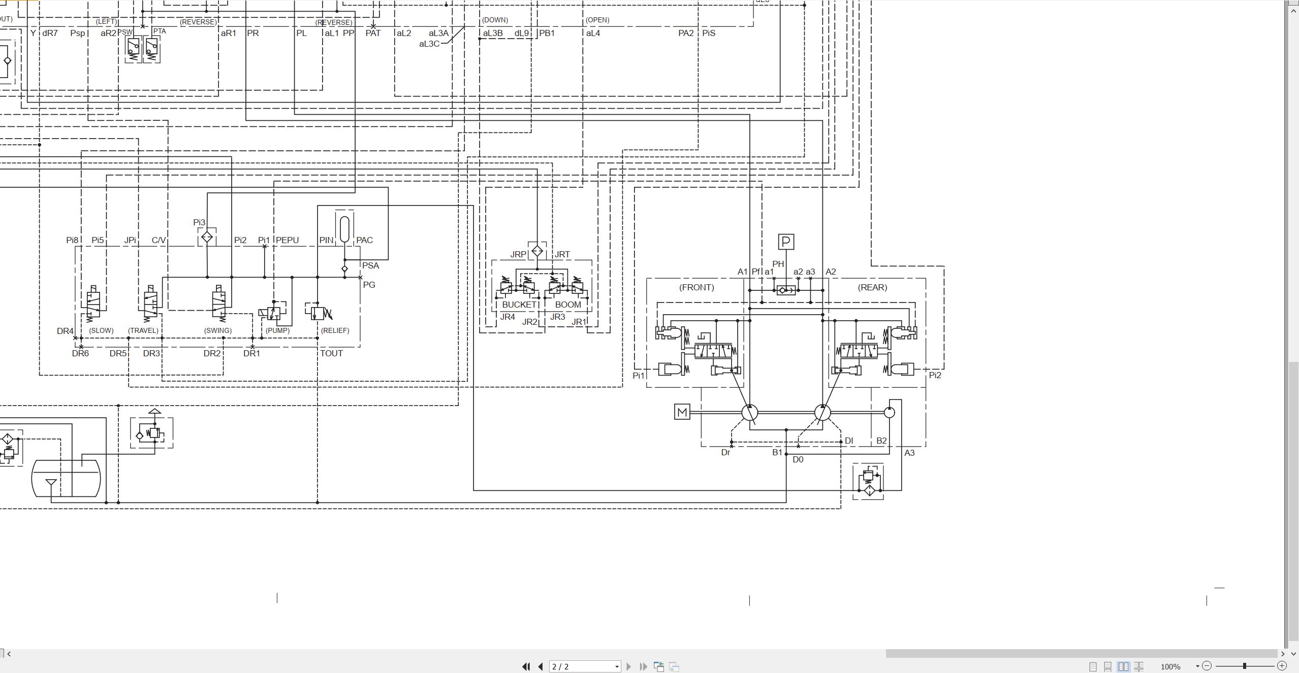 CAT Excavator 311B Electrical Hydraulic Schematic (3)