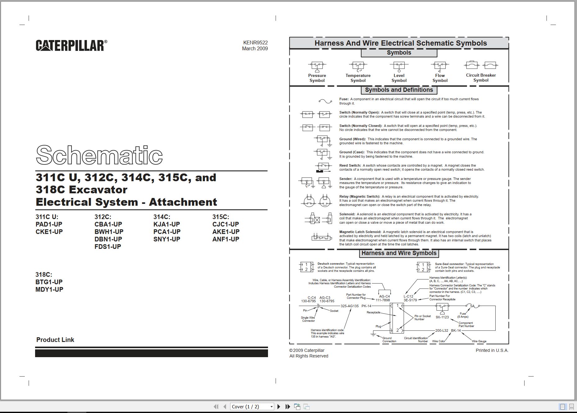 CAT Excavator 311C U Electrical Hydraulic Schematic (1)