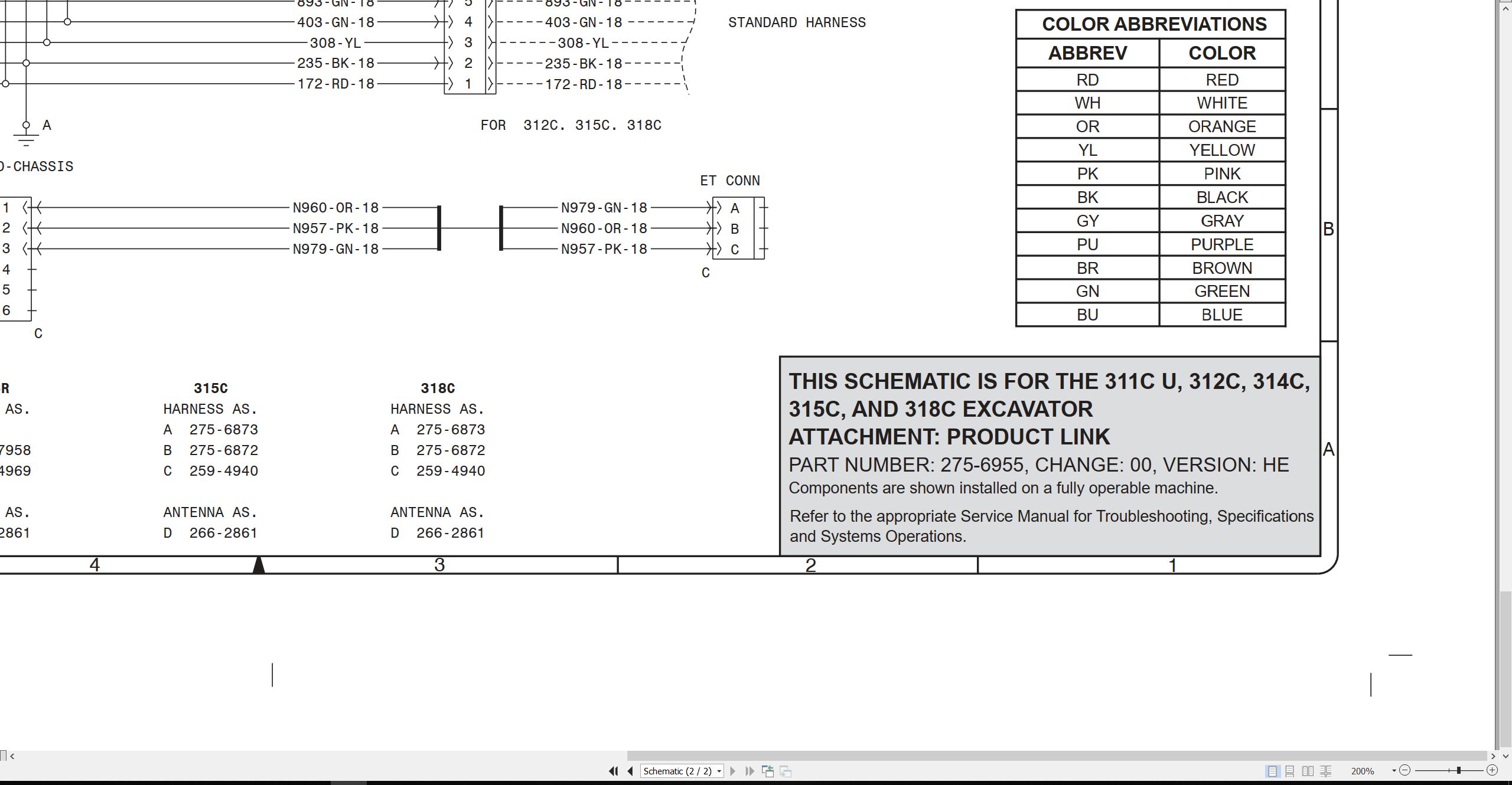 CAT Excavator 311C U Electrical Hydraulic Schematic (2)