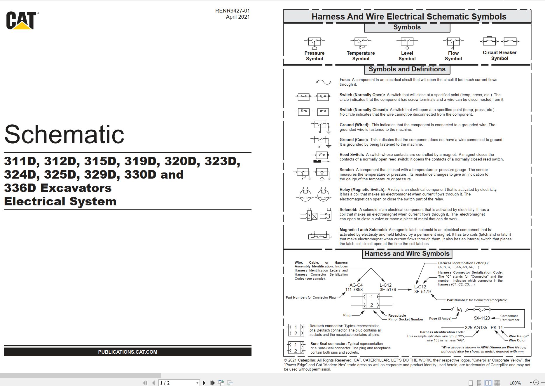 CAT Excavator 311D Electrical Hydraulic Schematic (1)