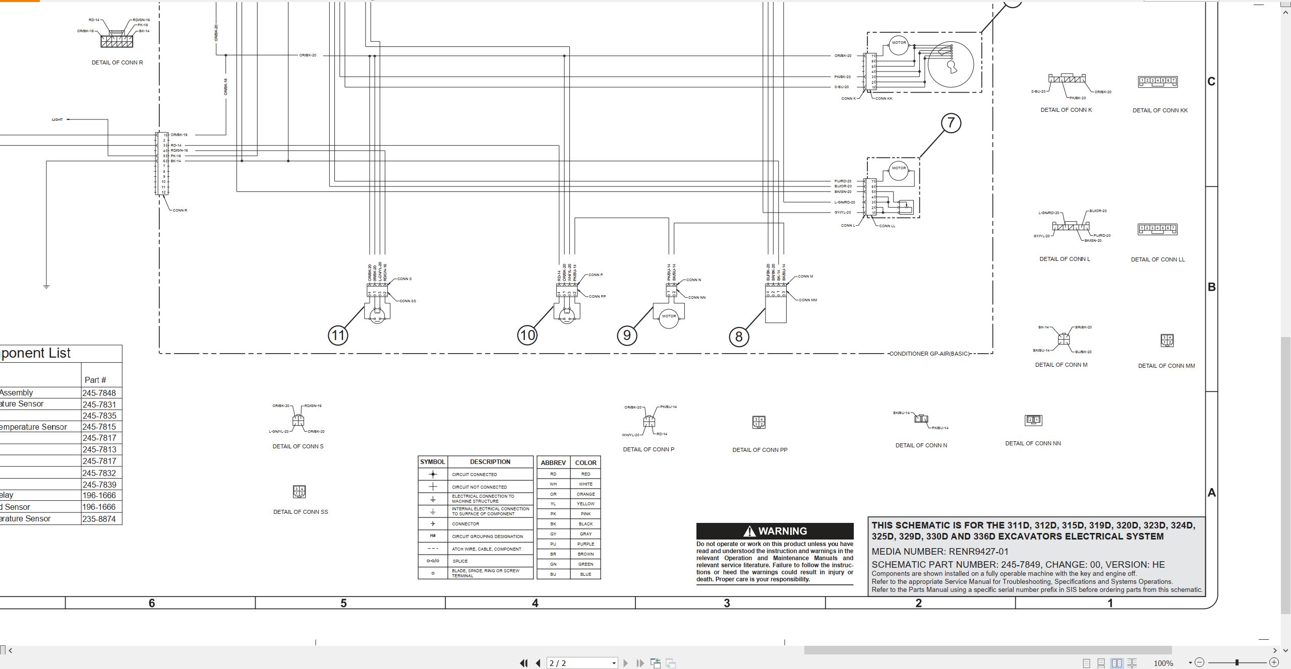 CAT Excavator 311D Electrical Hydraulic Schematic (2)