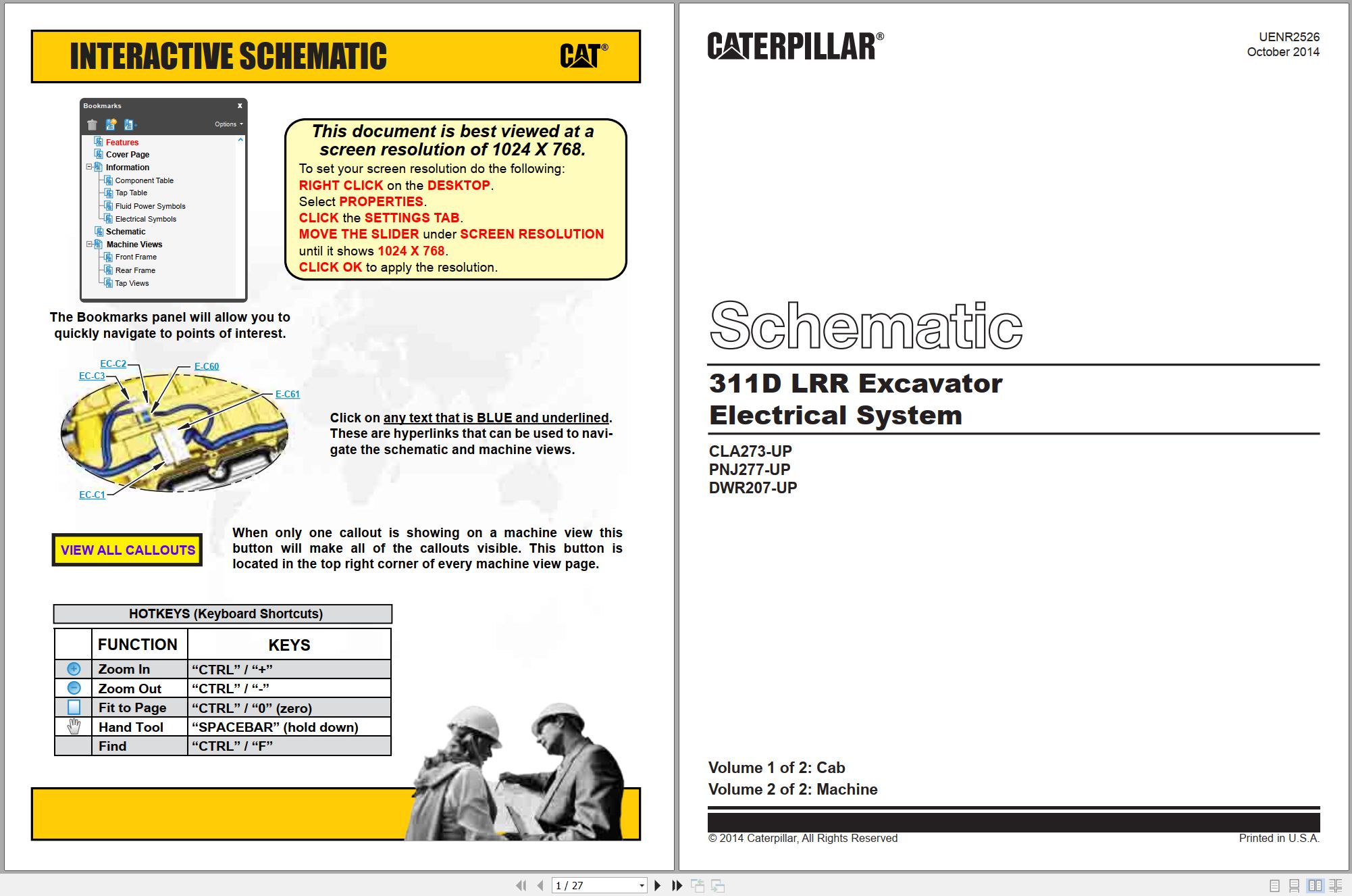 CAT Excavator 311D LRR Electrical Hydraulic Schematic (1)