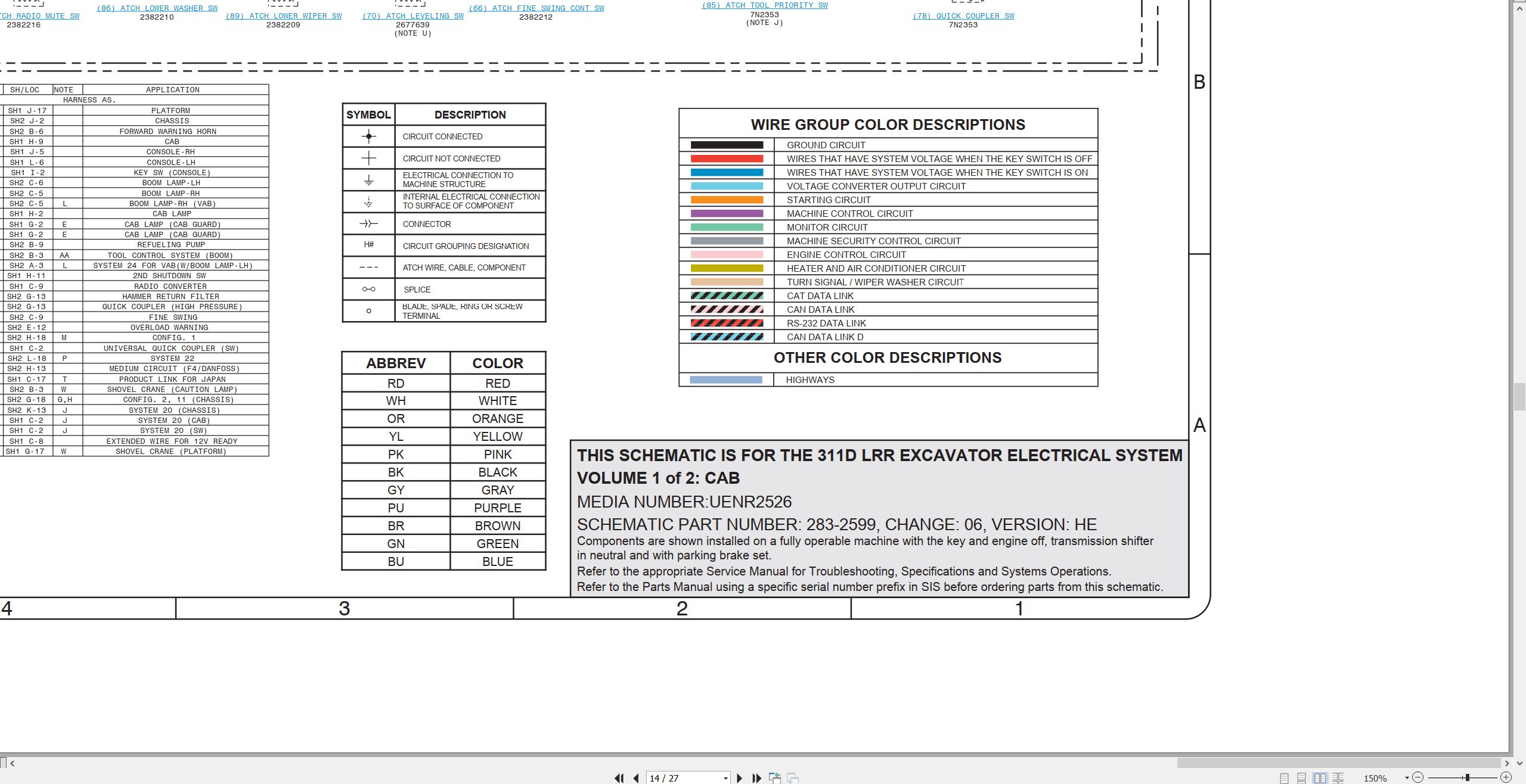 CAT Excavator 311D LRR Electrical Hydraulic Schematic (2)
