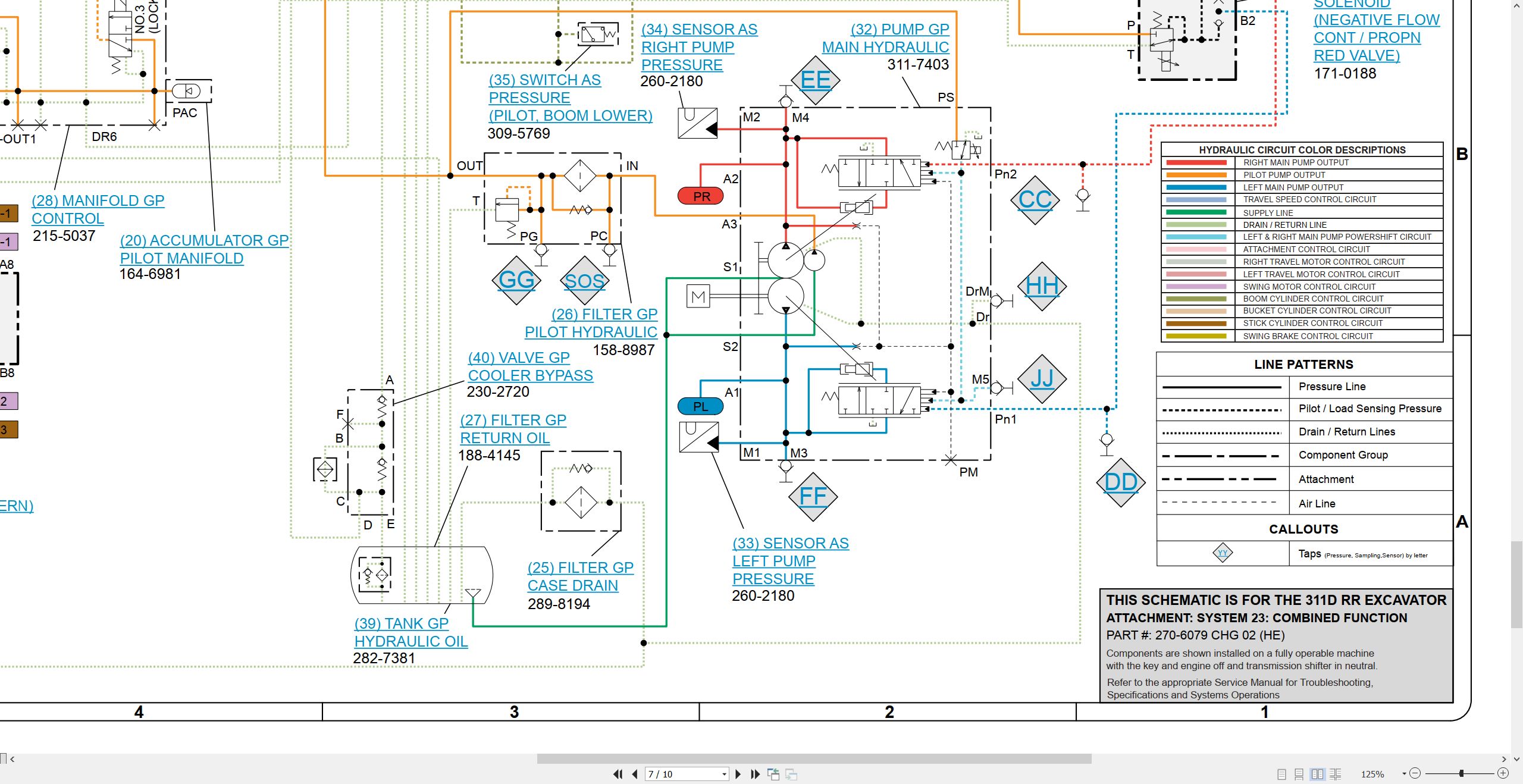 CAT Excavator 311D RR Hydraulic Schematic (2)