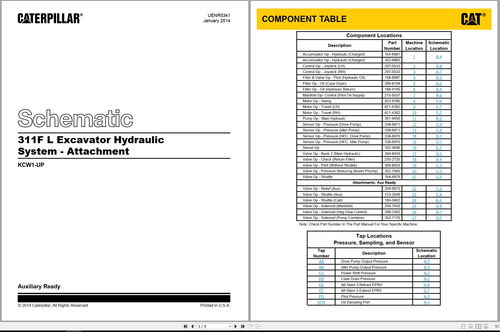 CAT Excavator 311F L Hydraulic Schematic UENR5341 00 2014 (1)