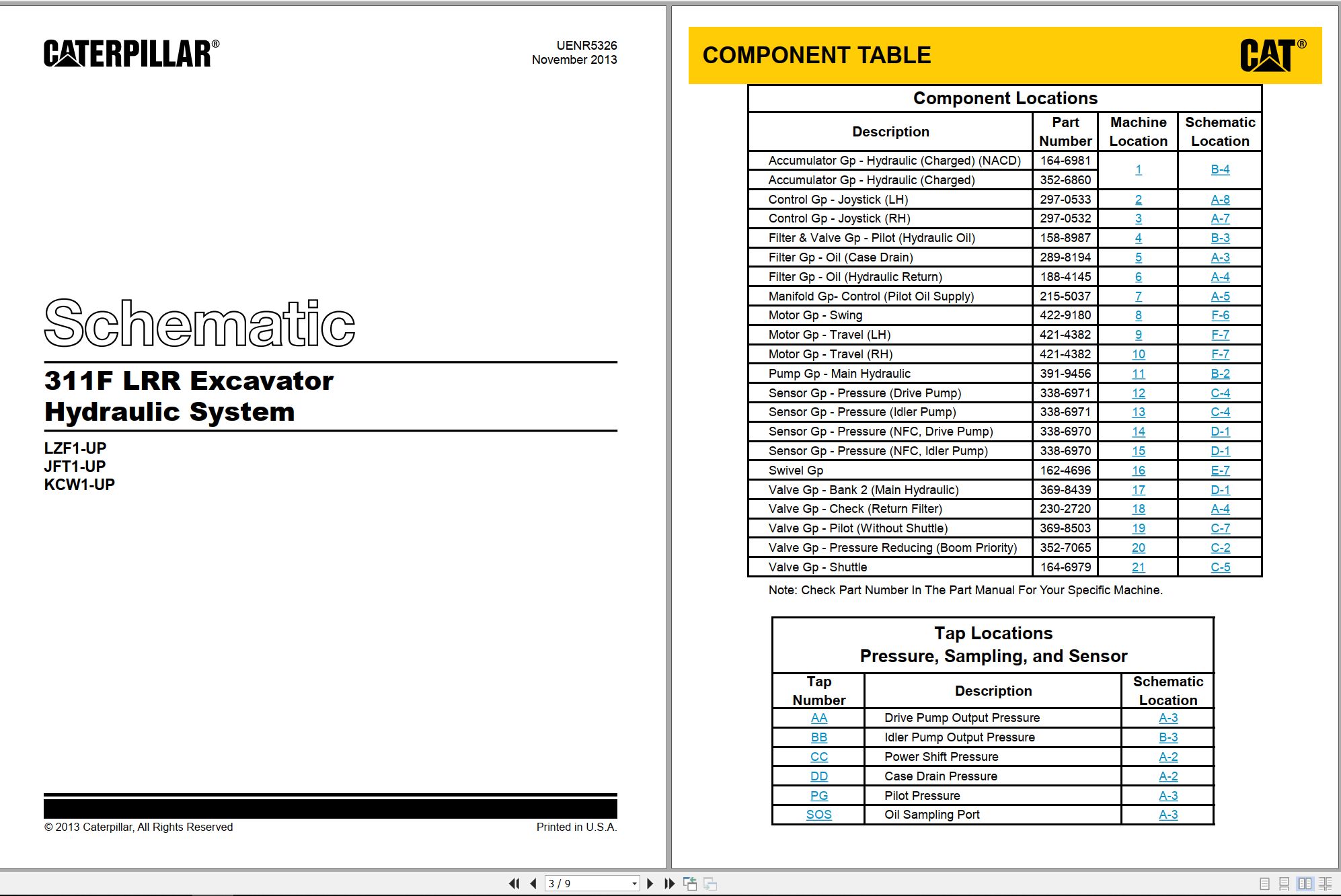 CAT Excavator 311F LRR Electrical Hydraulic Schematic (3)