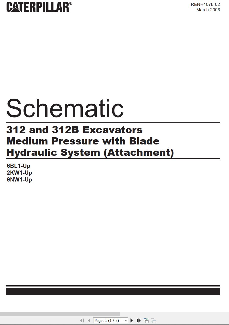 CAT Excavator 312 Electrical Hydraulic Schematic (3)