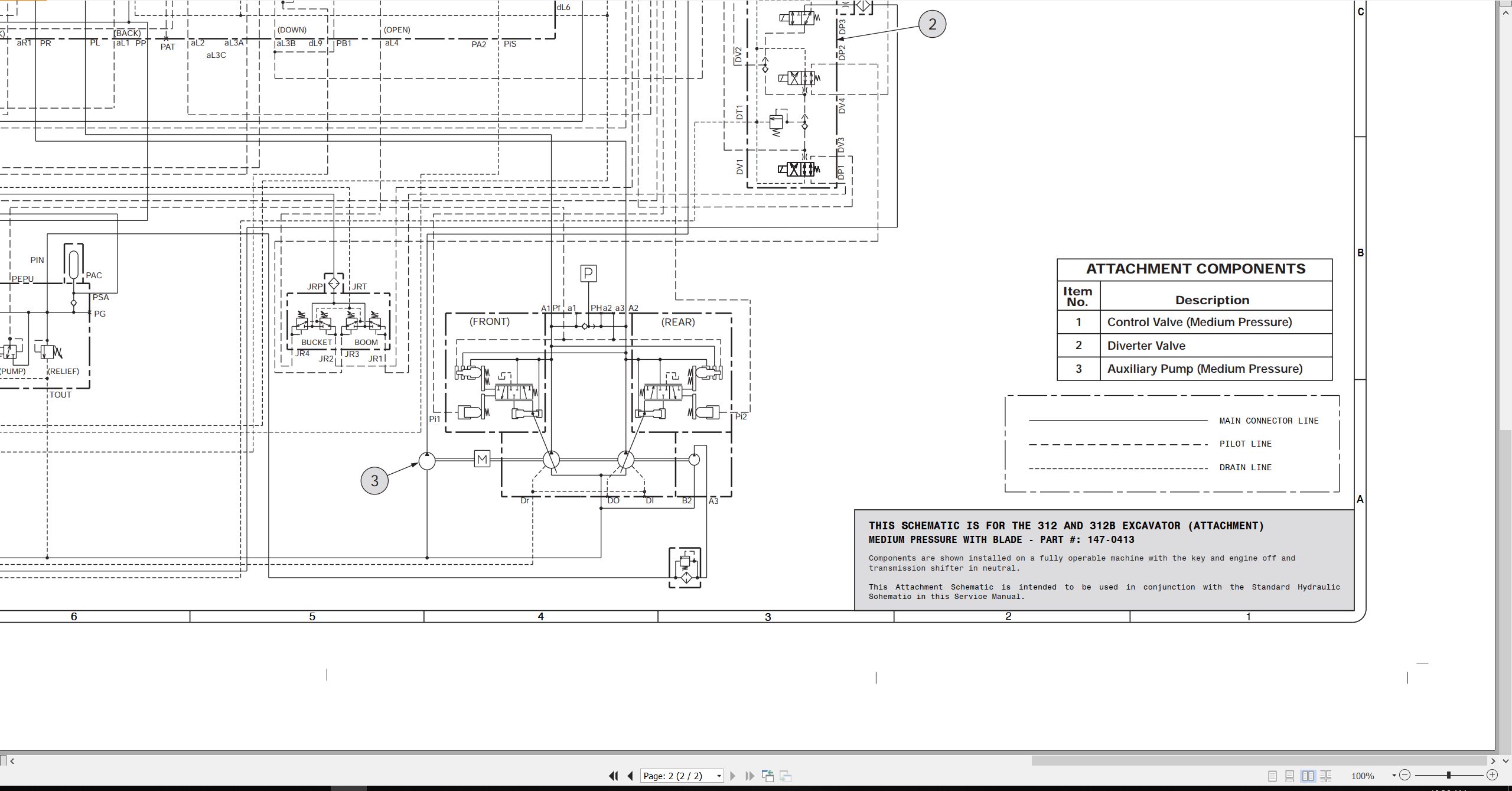 CAT Excavator 312 Electrical Hydraulic Schematic (4)