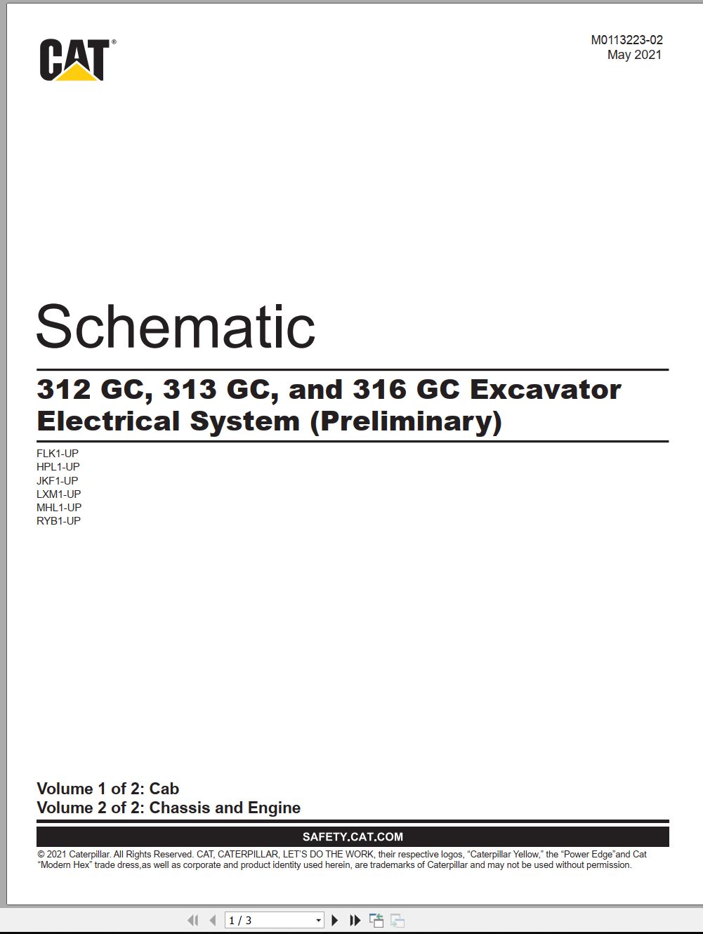 CAT Excavator 312 GC Electrical Hydraulic Schematic (1)
