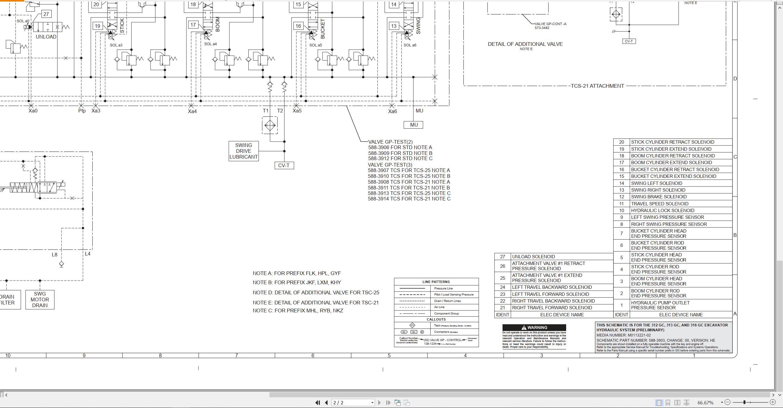 CAT Excavator 312 GC Electrical Hydraulic Schematic (4)