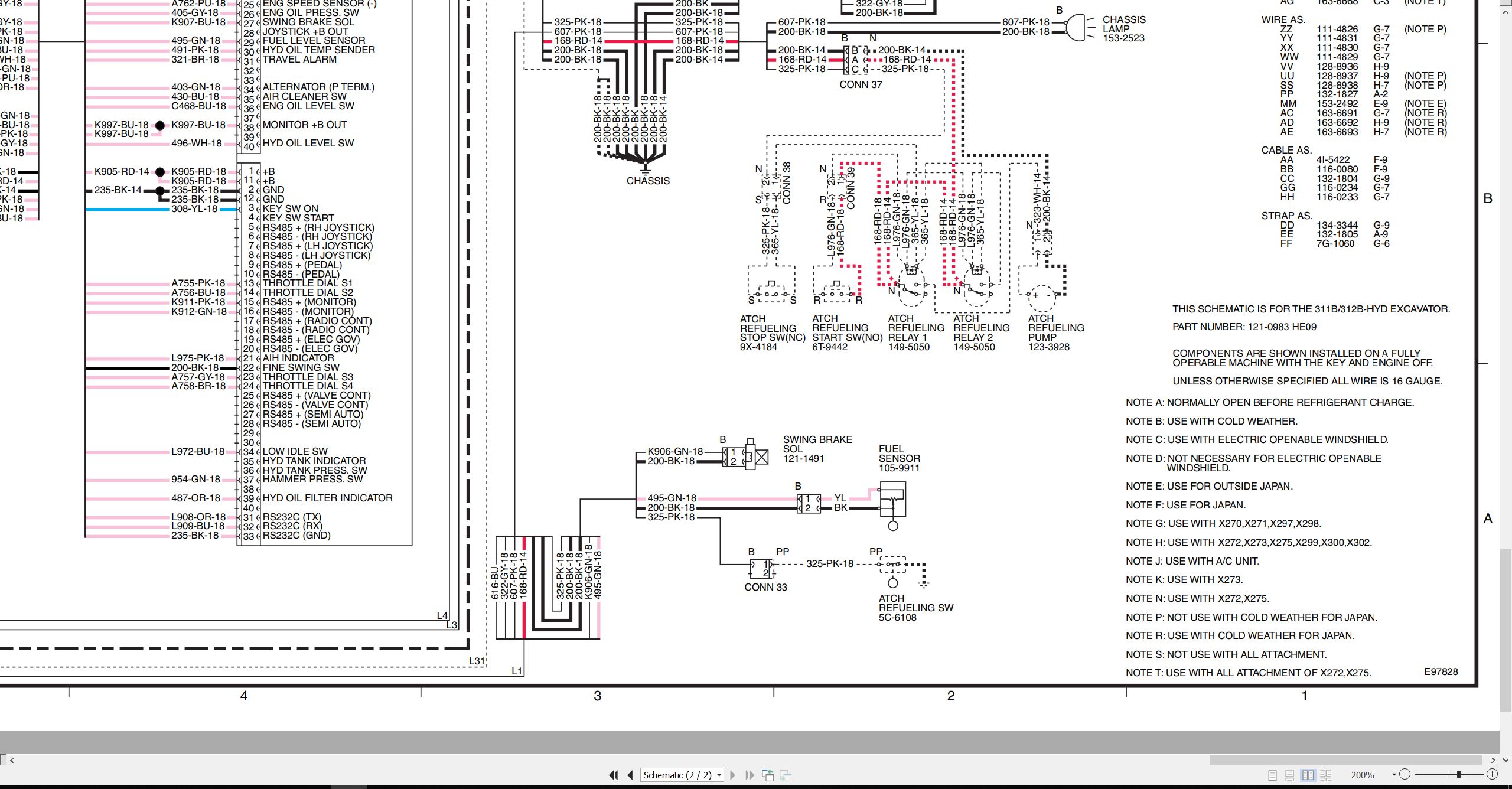 CAT Excavator 312B Electrical Hydraulic Schematic (2)