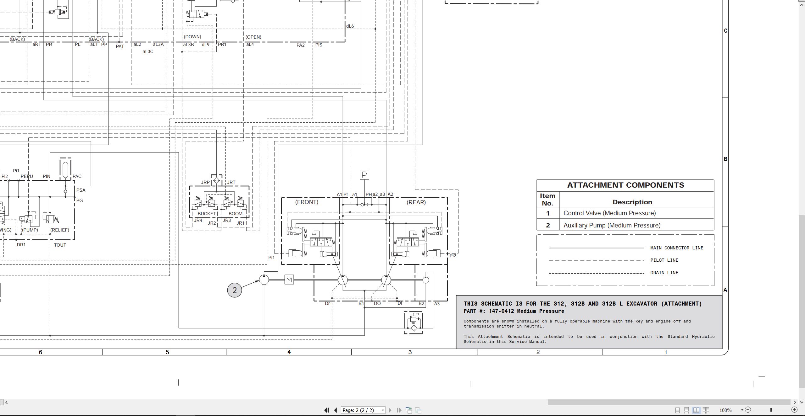 CAT Excavator 312B L Hydraulic Schematic (2)