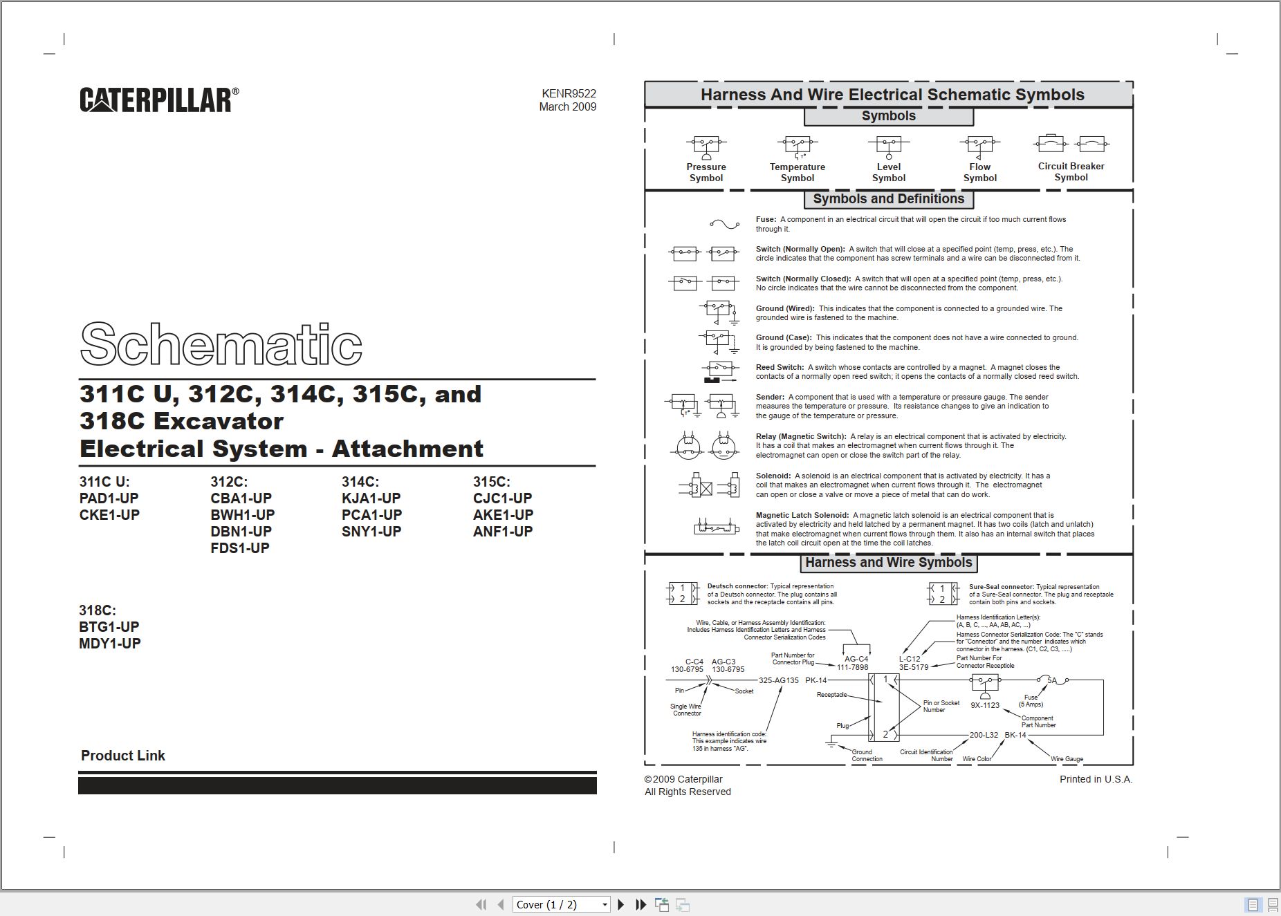CAT Excavator 312C Electrical Hydraulic Schematic (1)