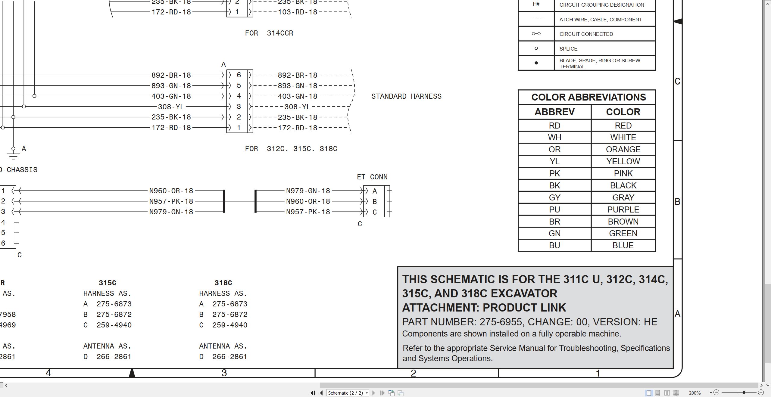 CAT Excavator 312C Electrical Hydraulic Schematic (2)