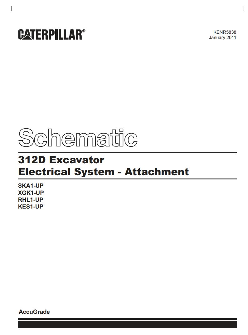 CAT Excavator 312D Electrical Hydraulic Schematic (1)