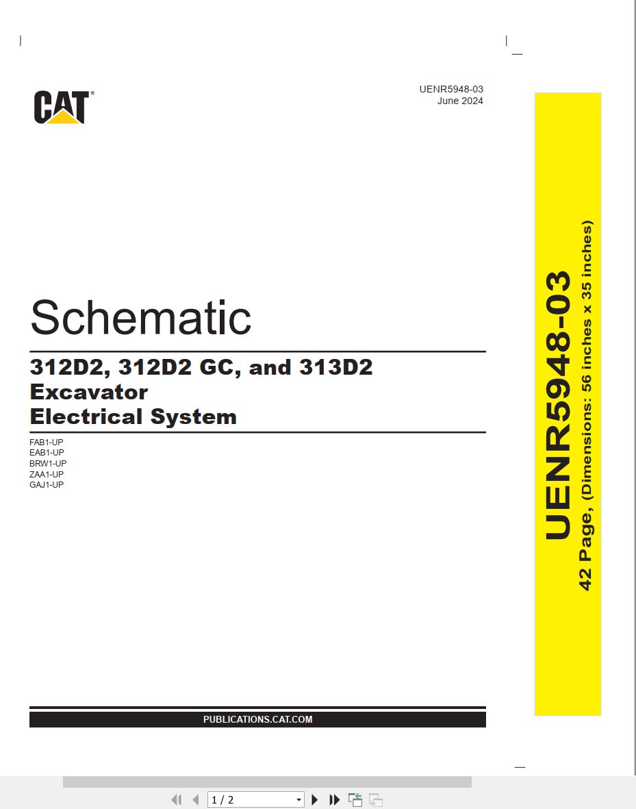 CAT Excavator 312D2 Electrical Hydraulic Schematic (1)