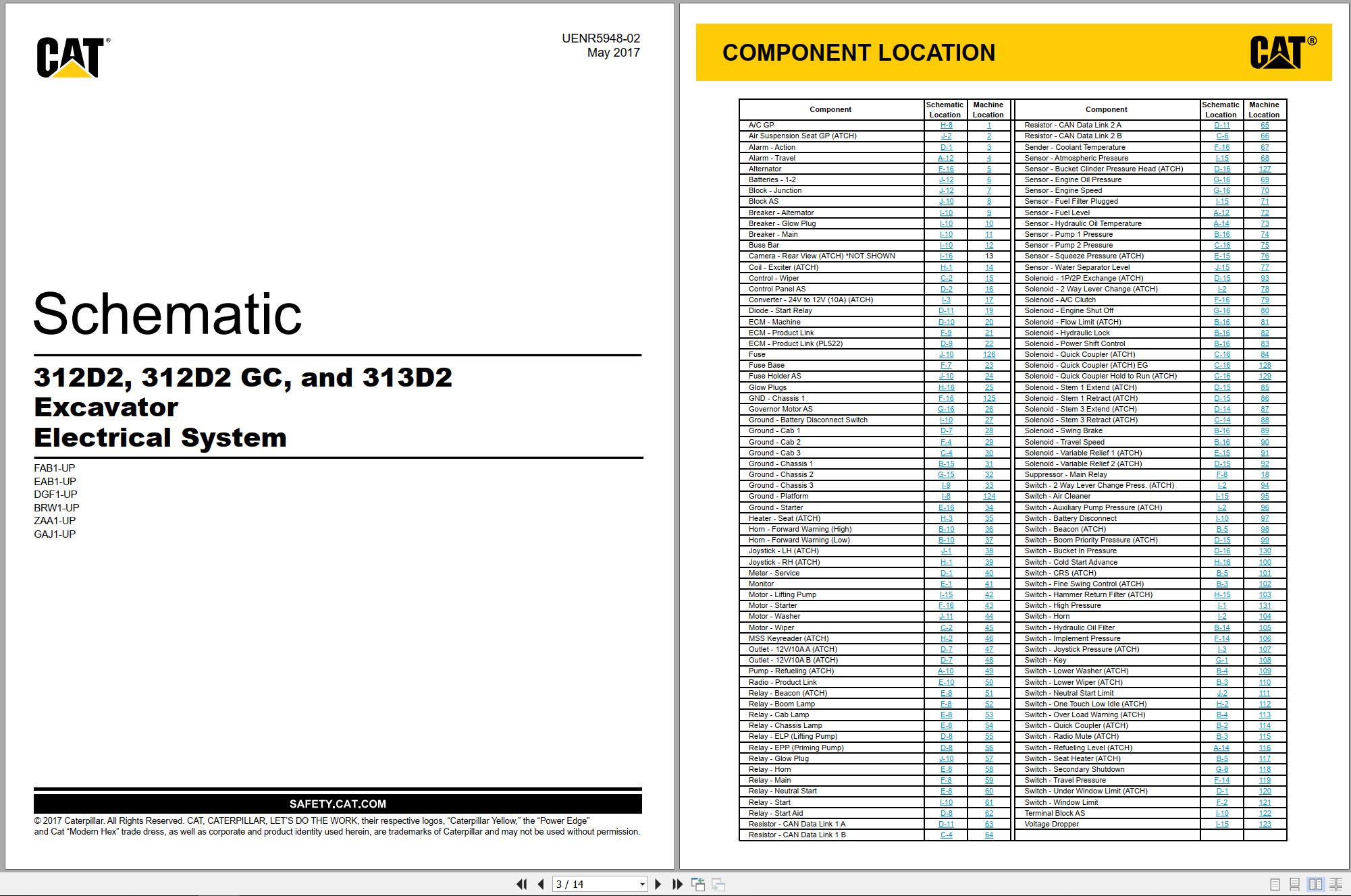 CAT Excavator 312D2 GC Electrical Hydraulic Schematic (1)