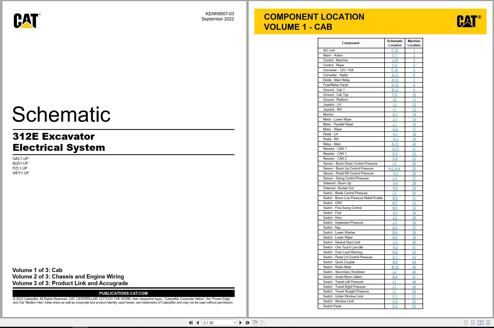 CAT Excavator 312E Electrical Hydraulic Schematic (1)