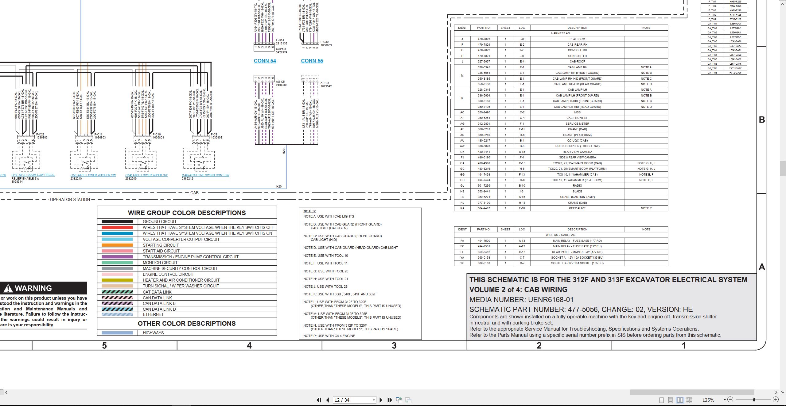 CAT Excavator 312F Electrical Hydraulic Schematic (2)