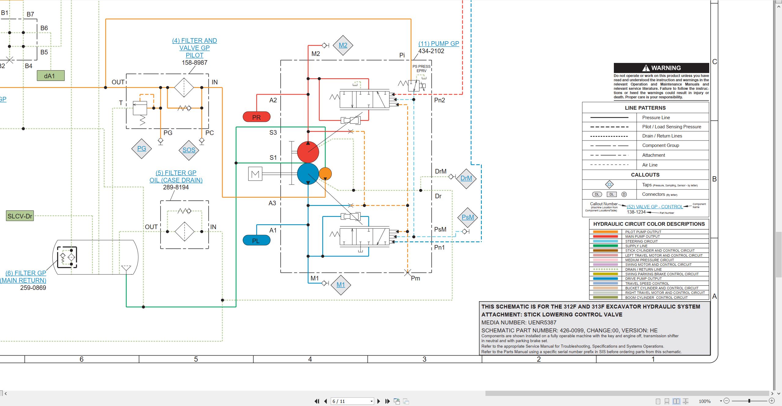 CAT Excavator 312F Electrical Hydraulic Schematic (3)