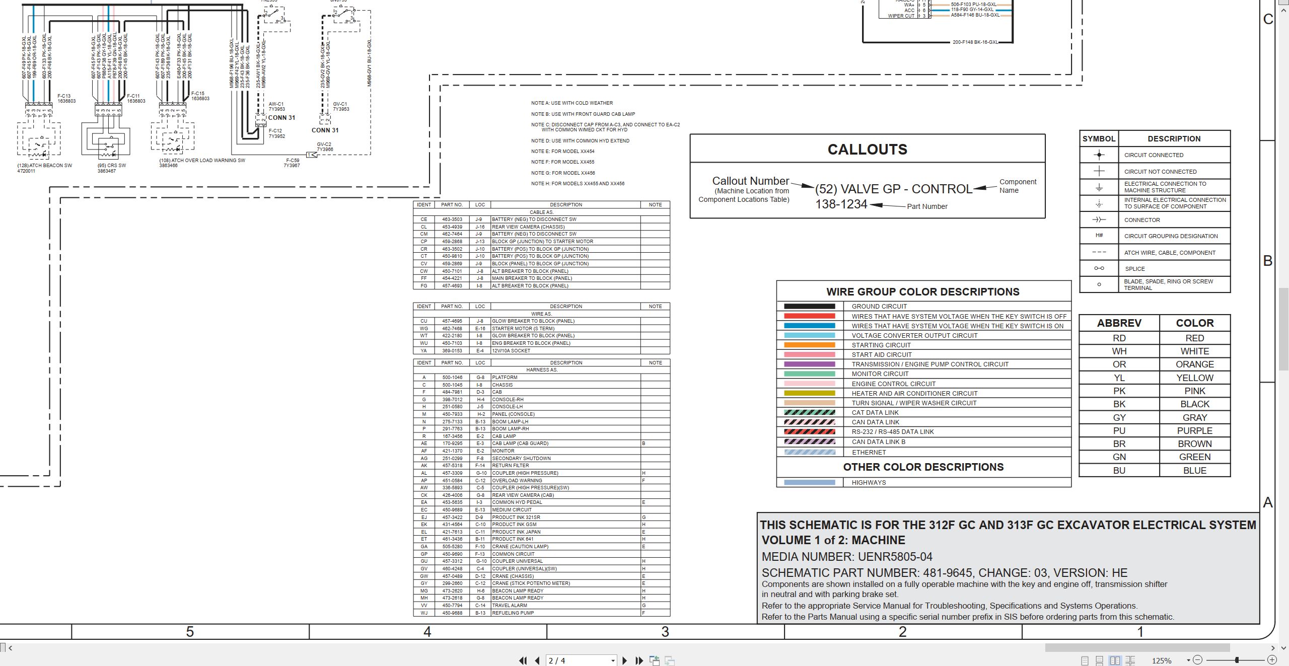 CAT Excavator 312F GC Electrical Hydraulic Schematic (2)