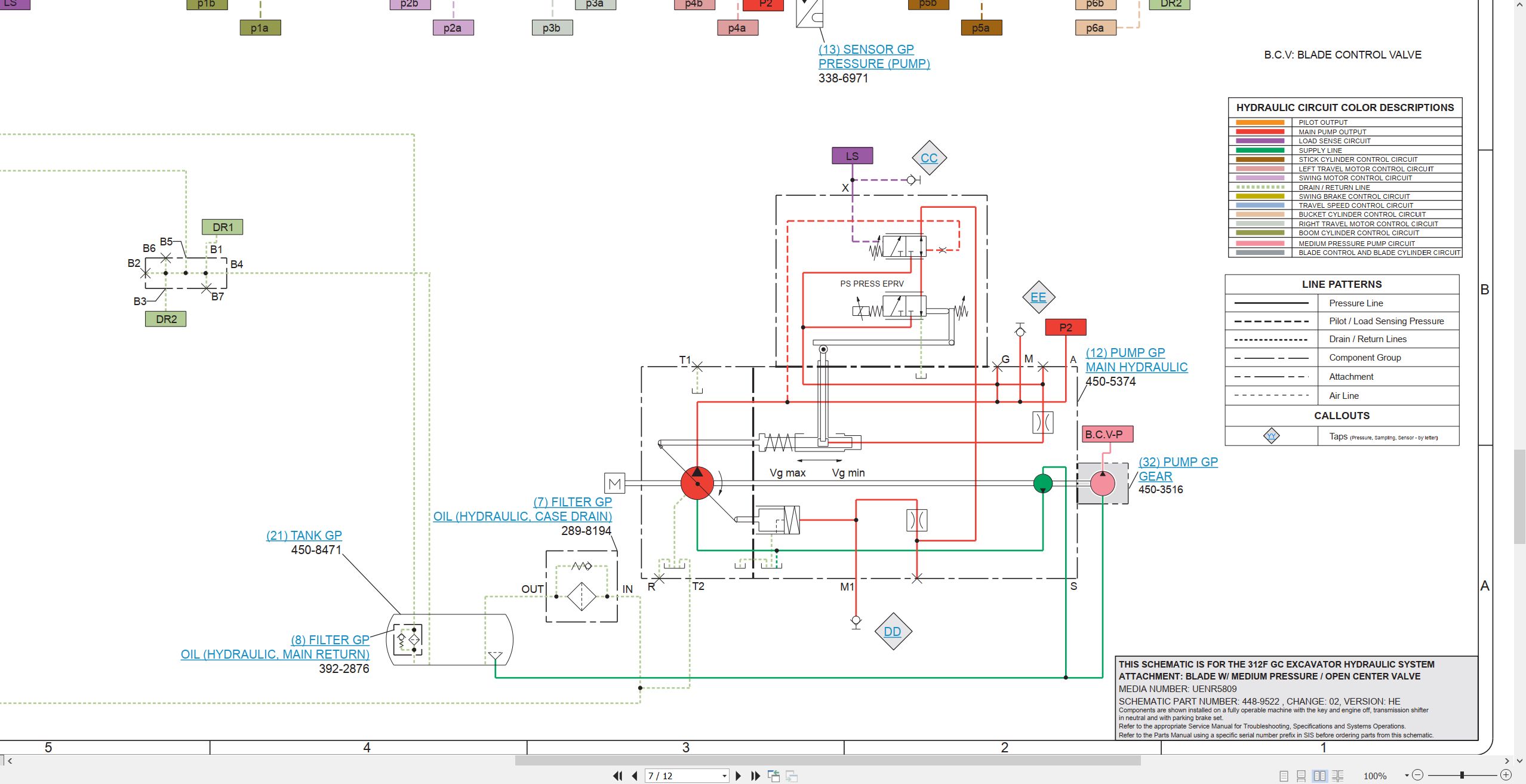 CAT Excavator 312F GC Electrical Hydraulic Schematic (3)