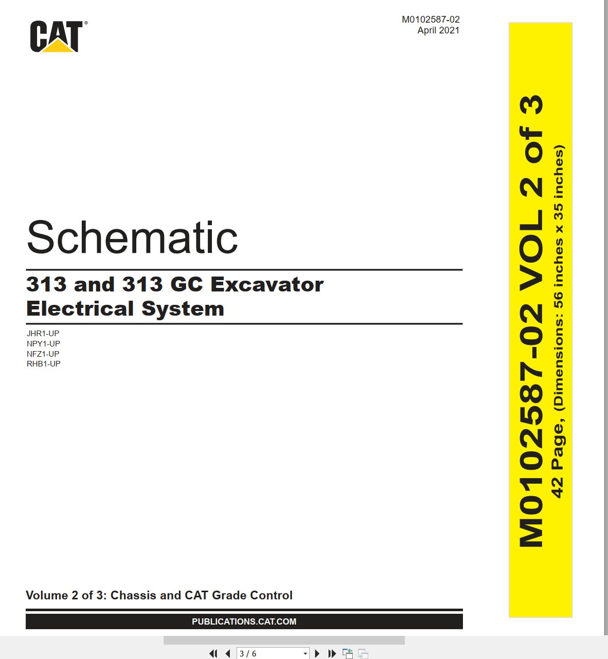 CAT Excavator 313 Electrical Hydraulic Schematic (1)